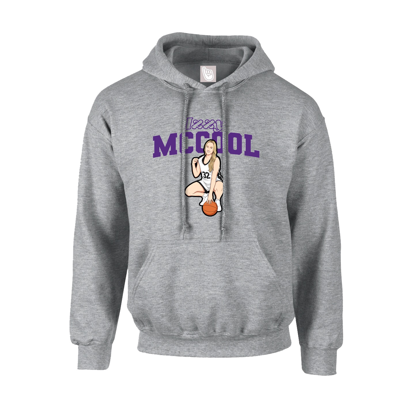 Hoodie — Name Arch in Grey