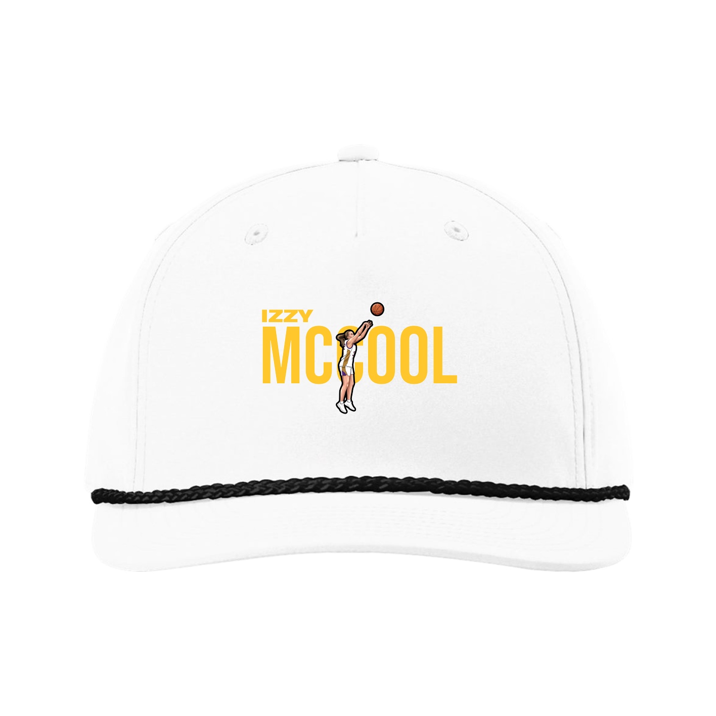 Five-Panel Classic Rope Cap — Player Name in White