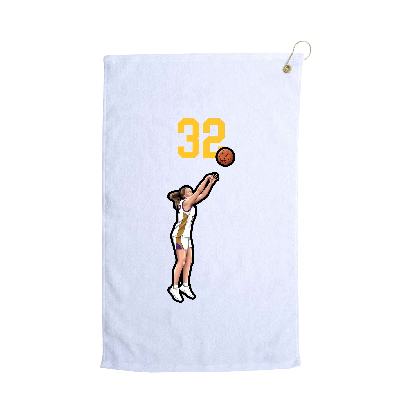 Golf Towel — Number Top in White