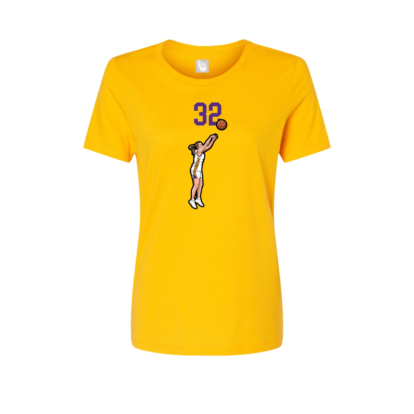 Womens Tee — Number Top in Gold