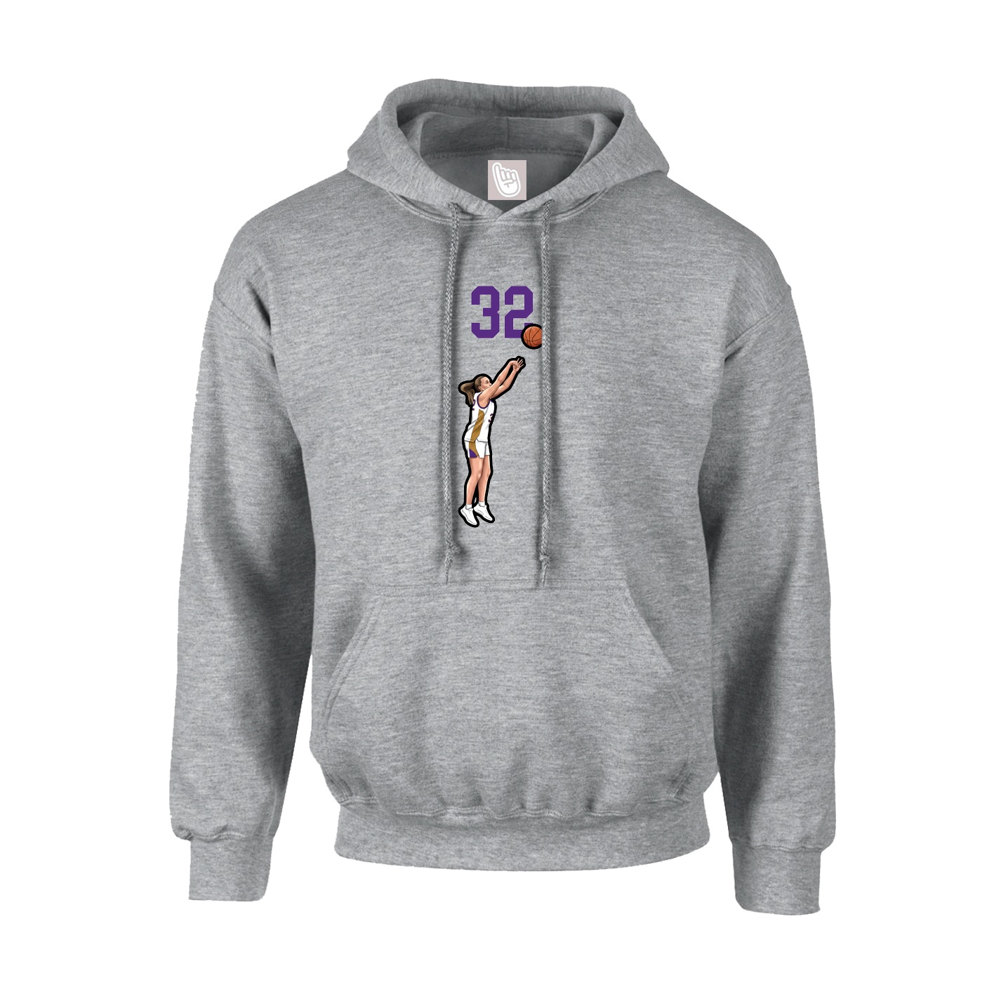 Youth Hoodie — Number Top in Grey