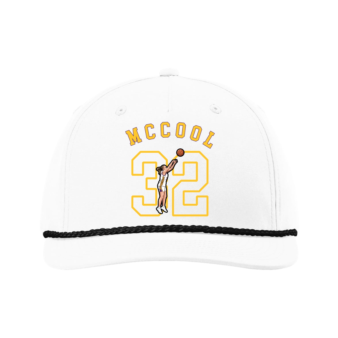 Five-Panel Classic Rope Cap — Shirsey Arch in White