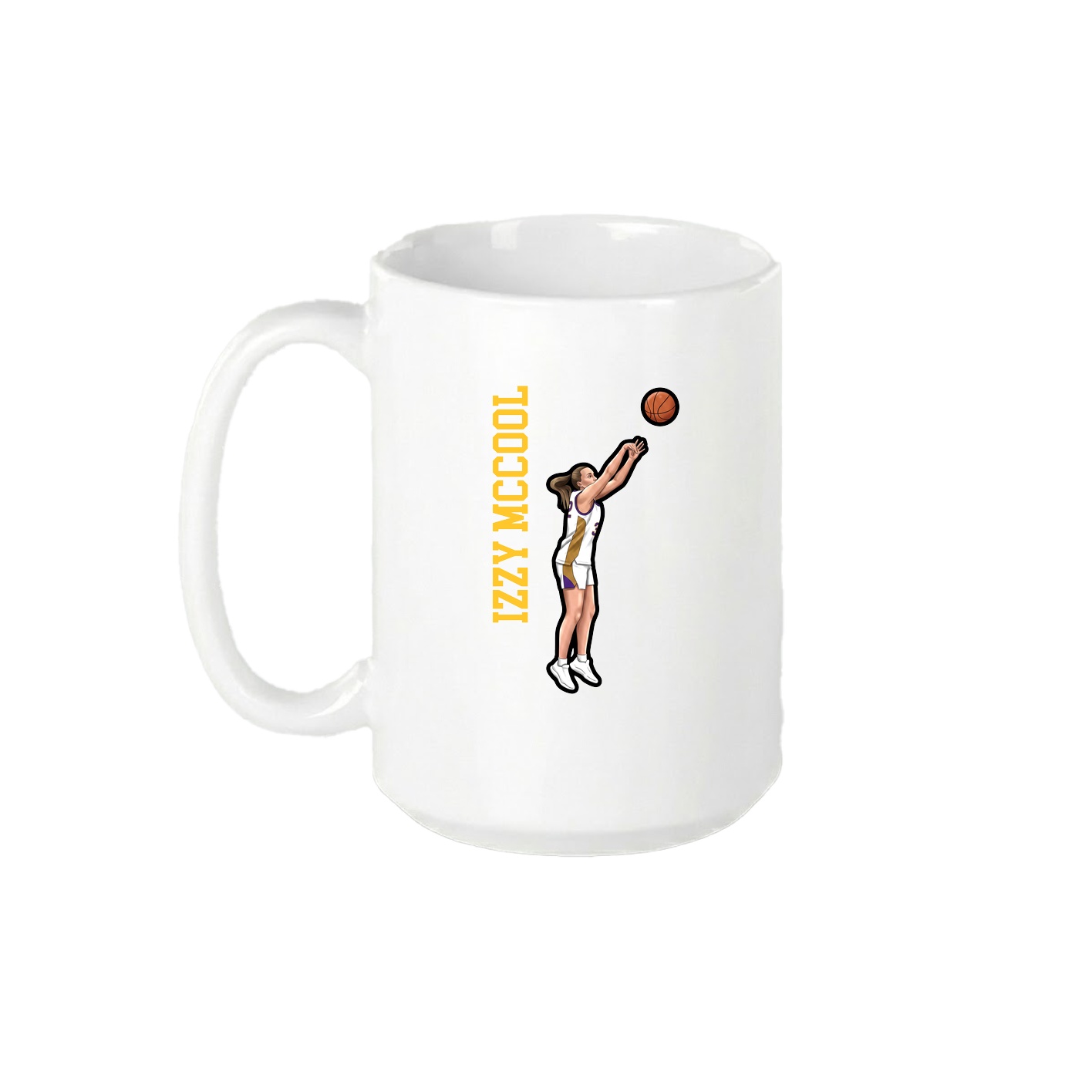 15oz Coffee Mug — Name Vertical in White
