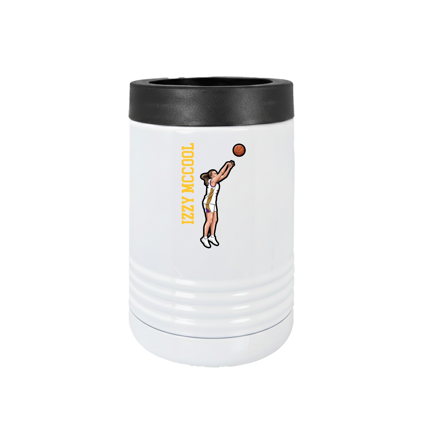 Beverage Holder — Name Vertical in White