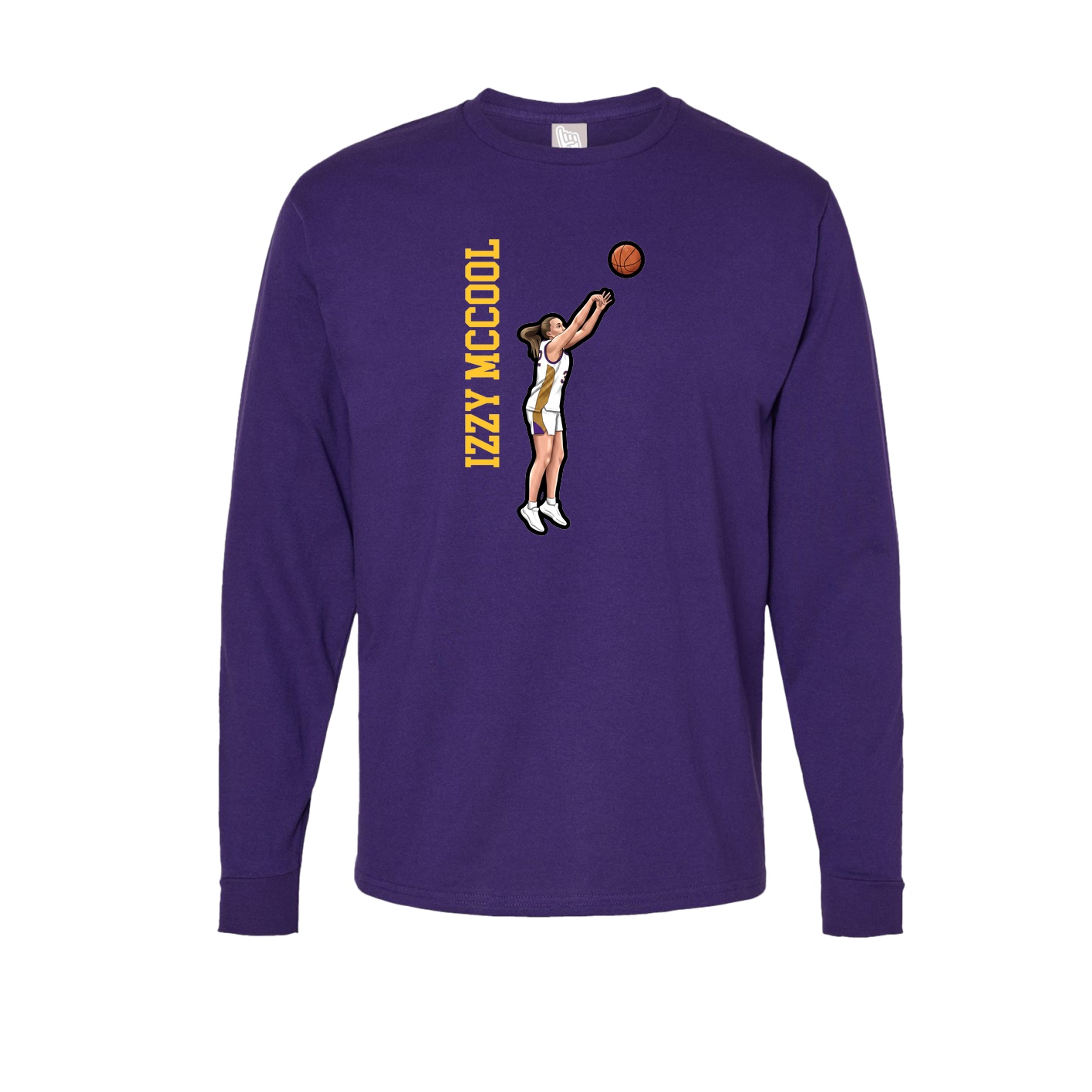 Long Sleeve Tee — Name Vertical in Purple