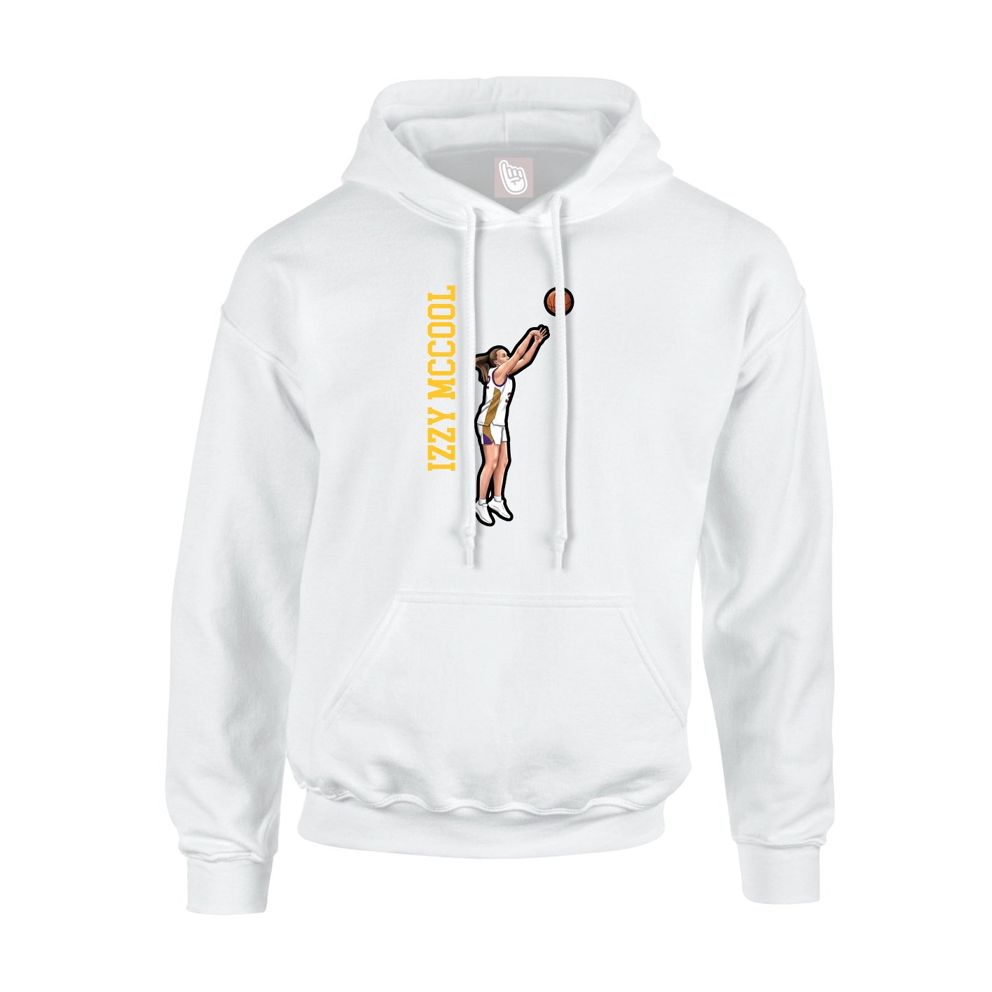 Youth Hoodie — Name Vertical in White