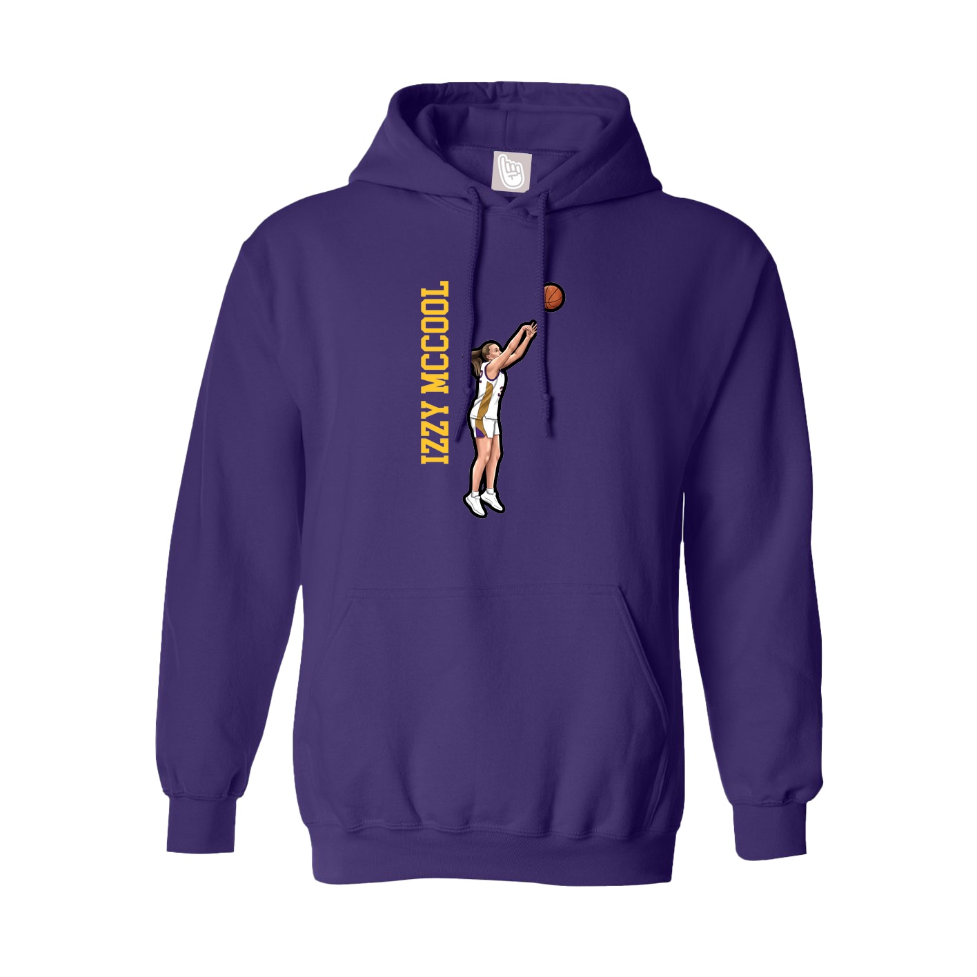 Youth Hoodie — Name Vertical in Purple