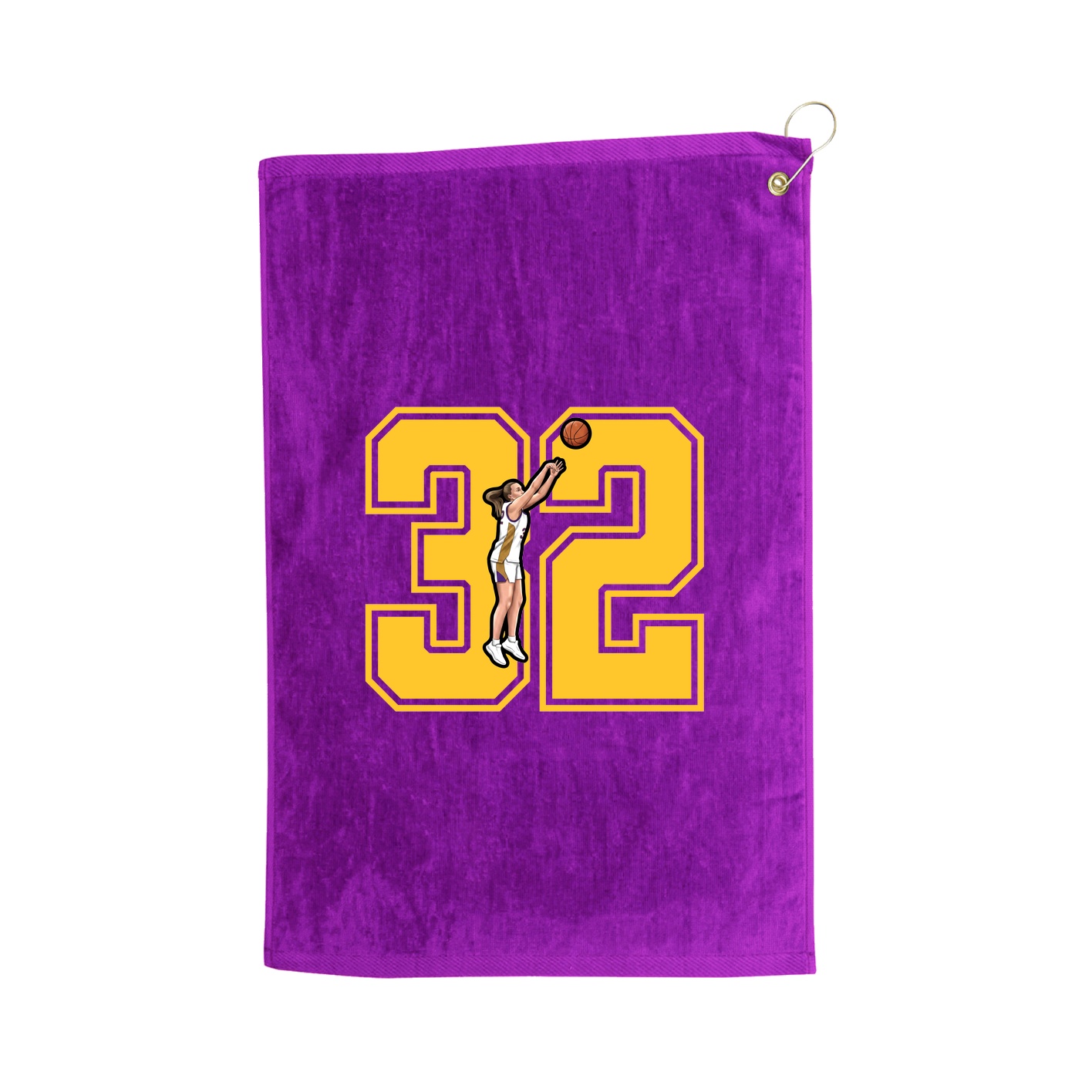 Golf Towel — Number in Purple