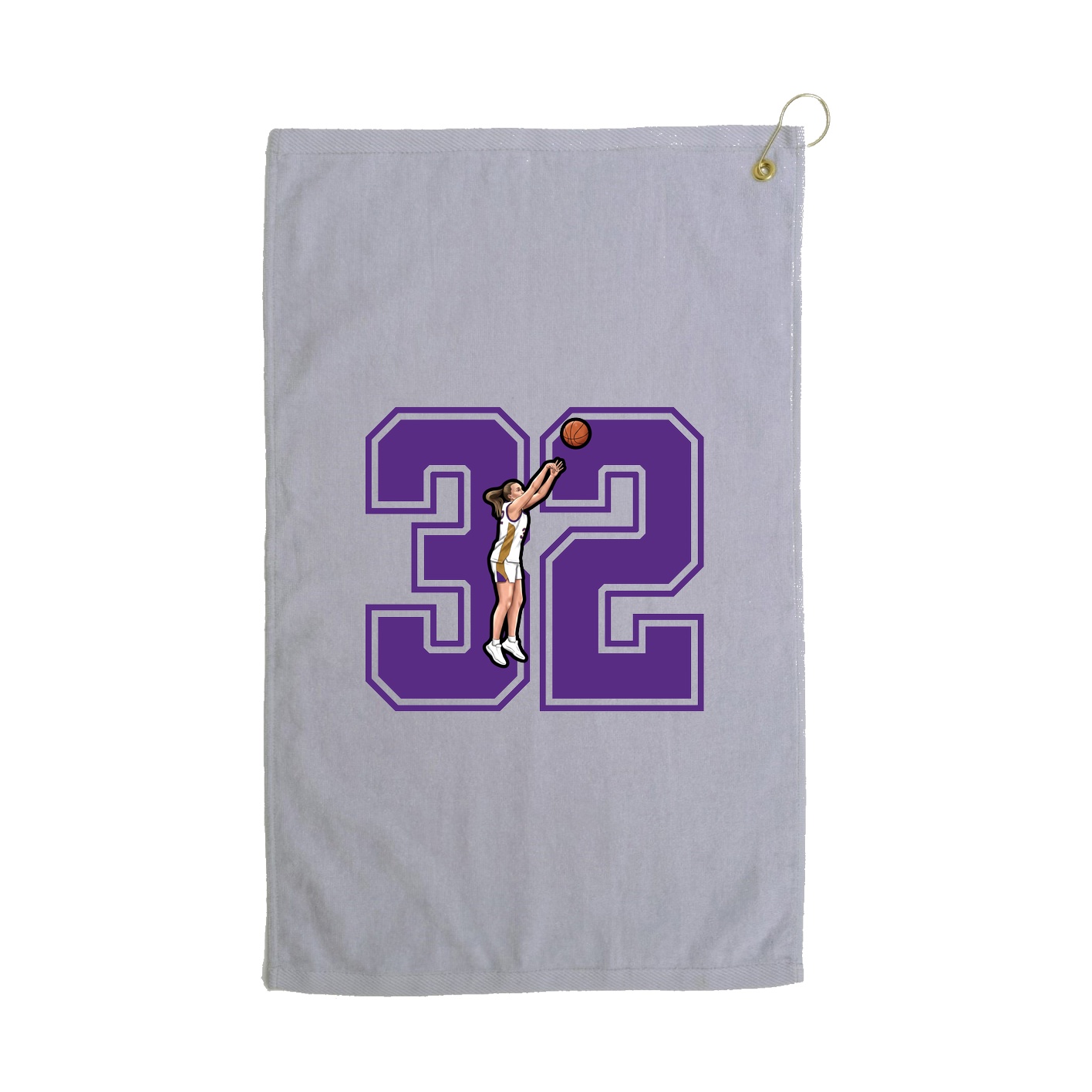 Golf Towel — Number in Grey
