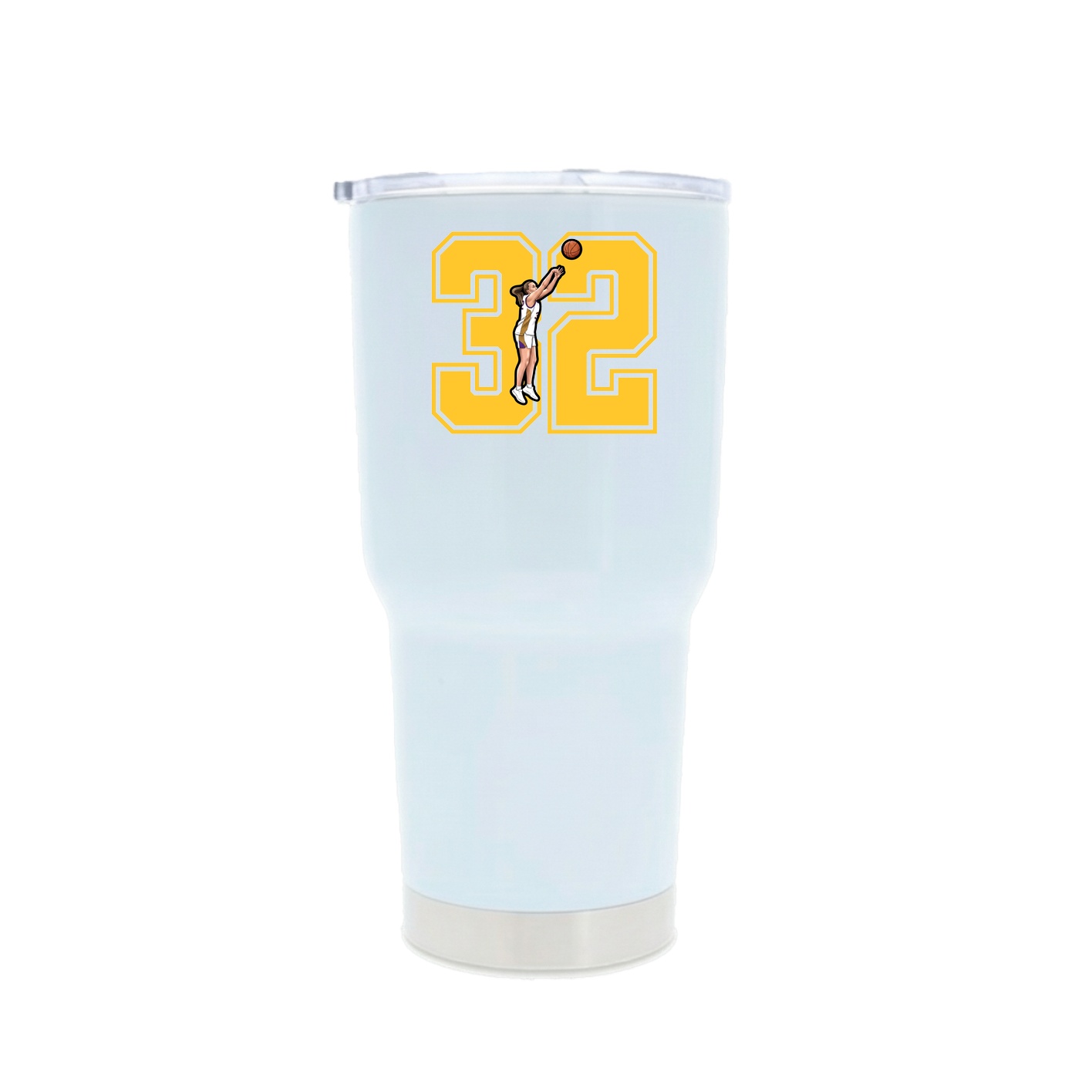 30oz Stainless Steel Tumbler — Number in White