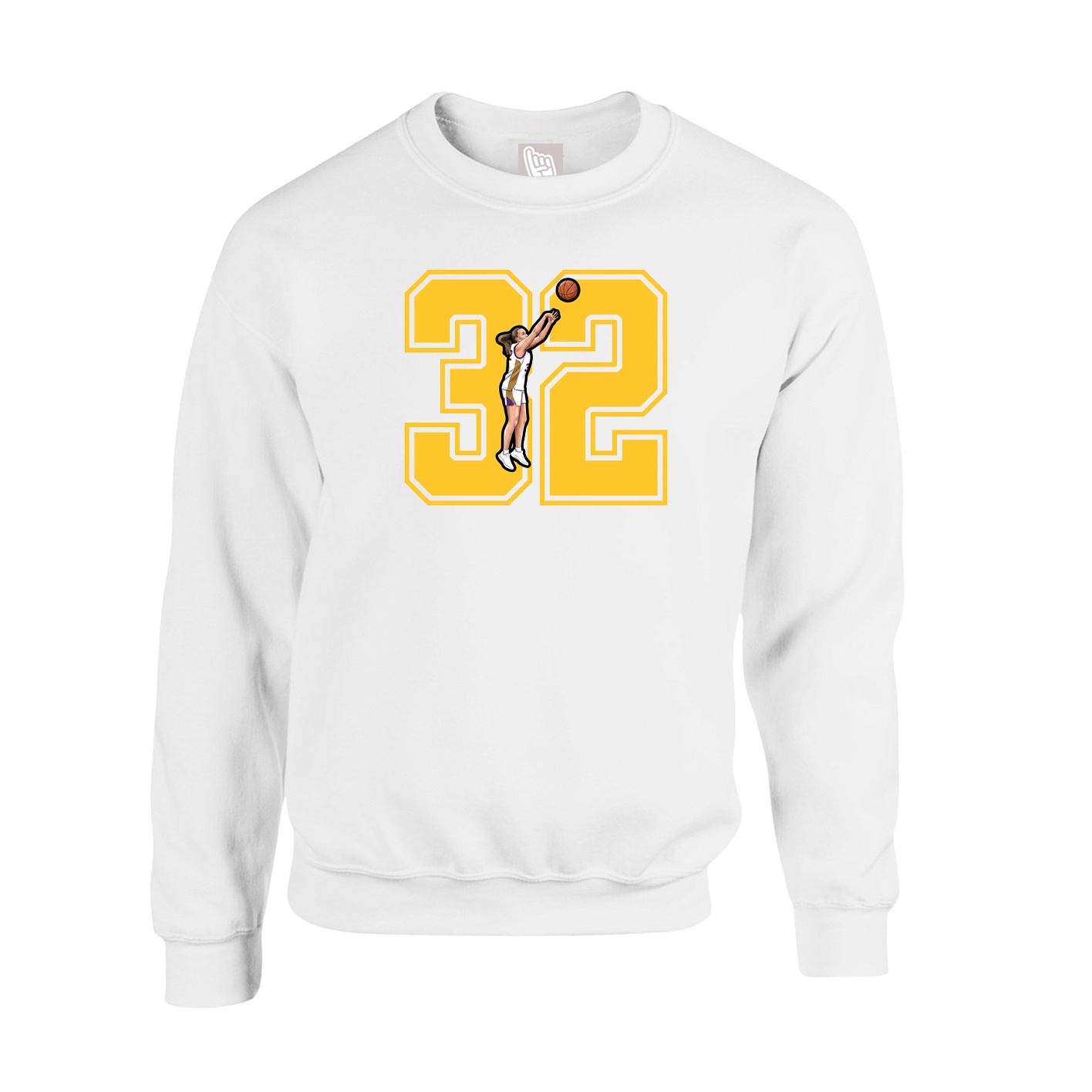 Fleece Crew — Number in White