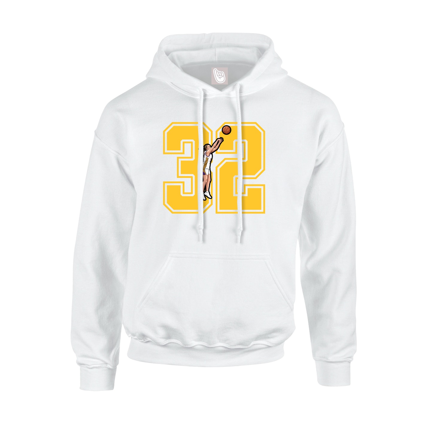 Youth Hoodie — Number in White