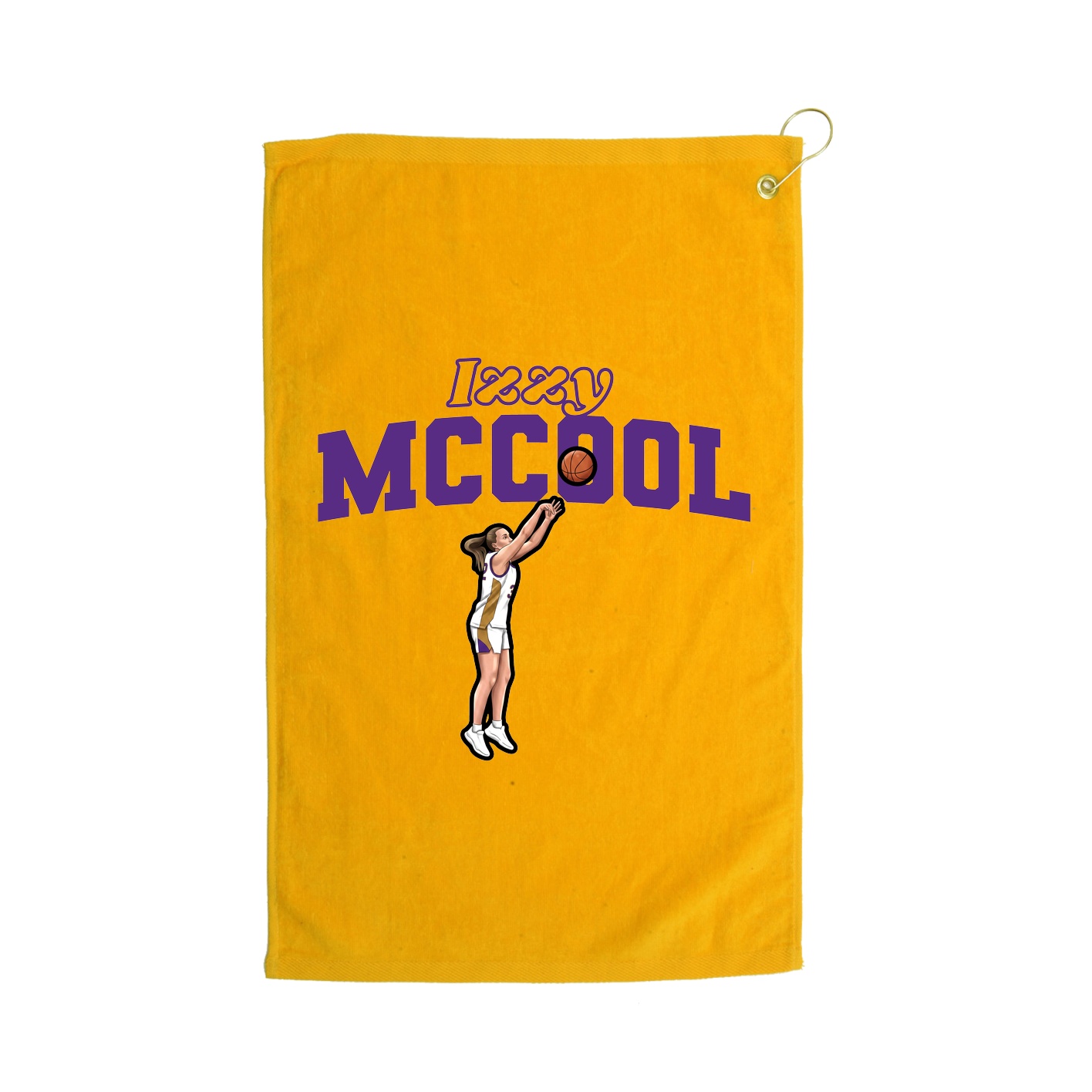 Golf Towel — Name Arch in Gold