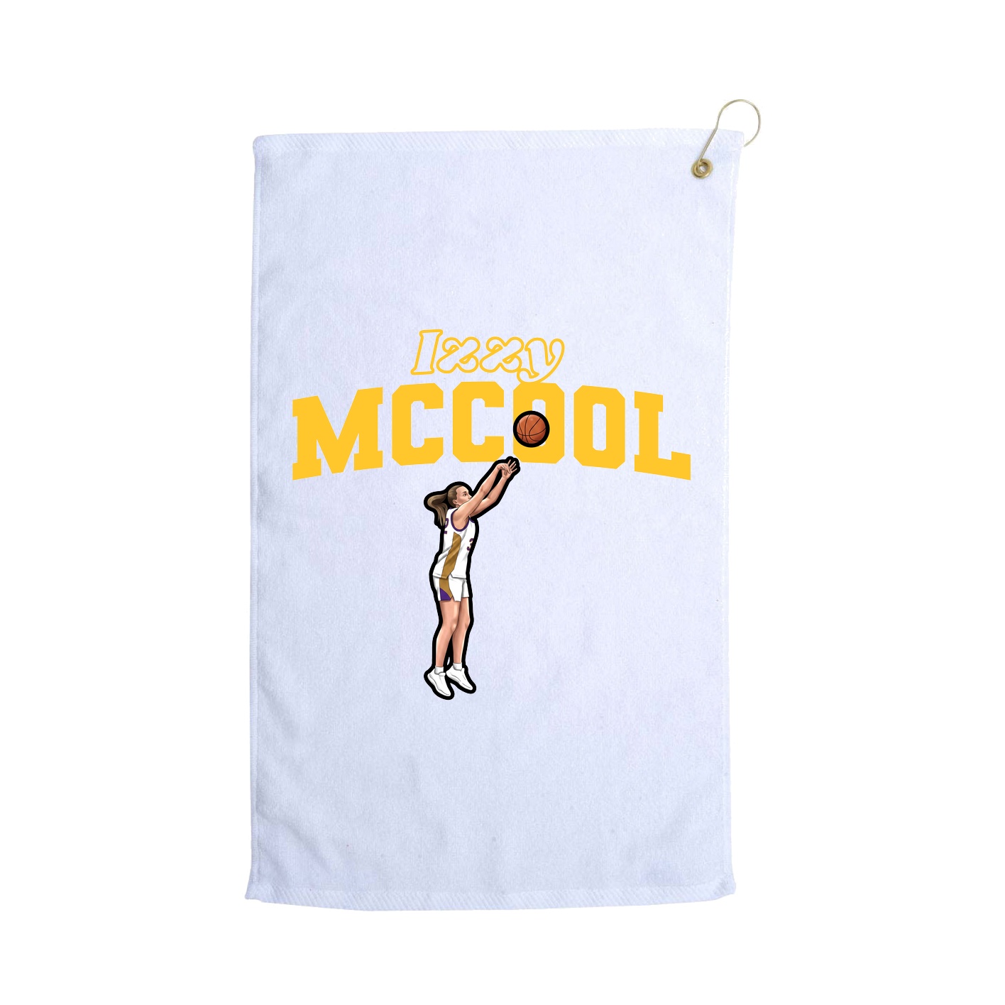 Golf Towel — Name Arch in White