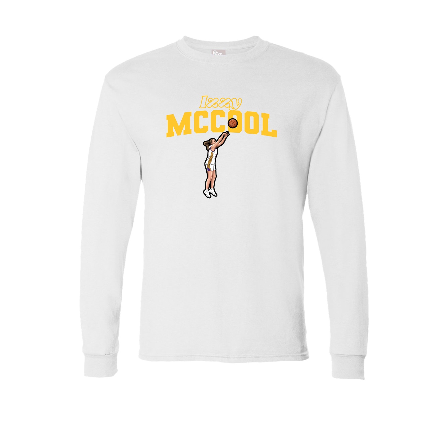 Long Sleeve Tee — Name Arch in White