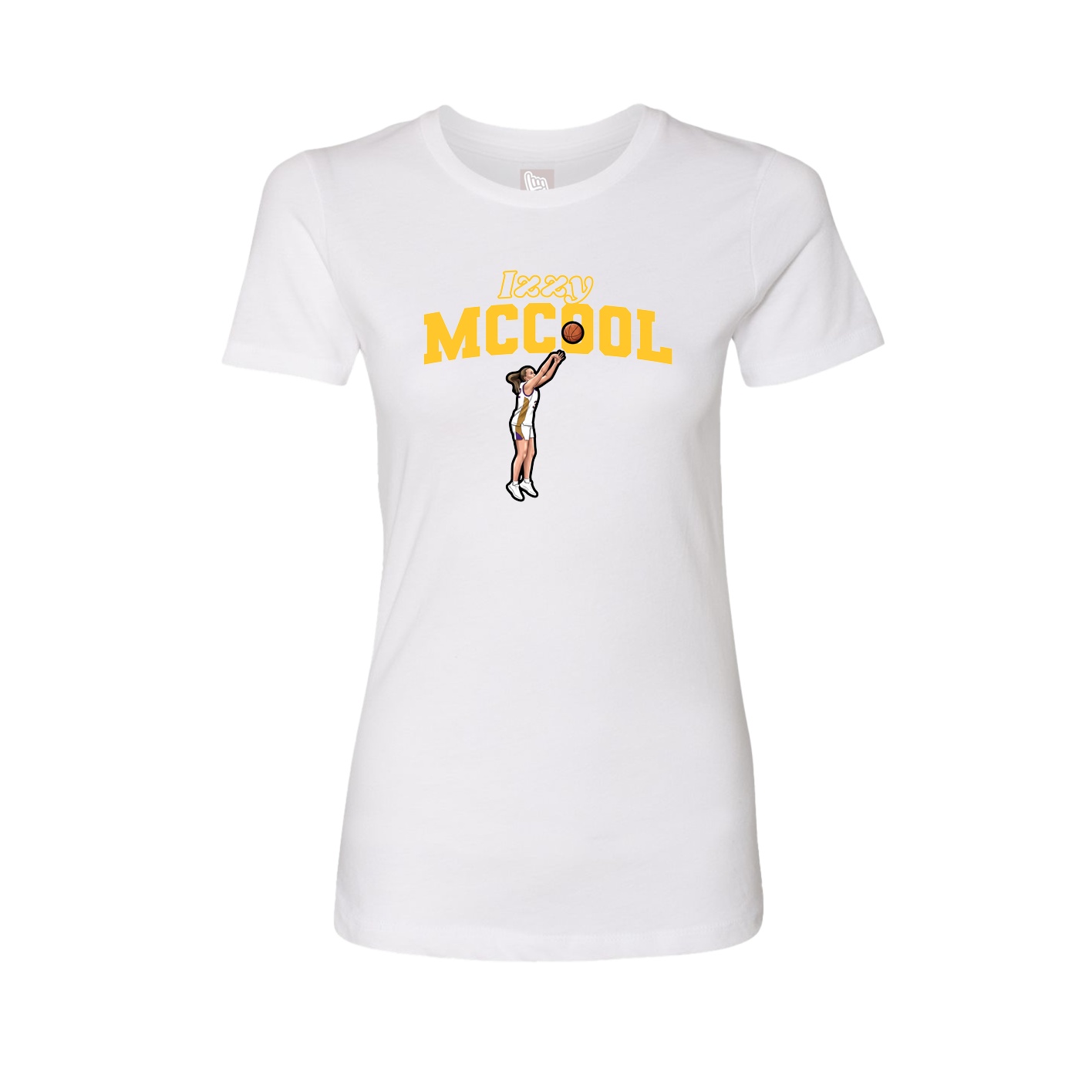 Womens Tee — Name Arch in White