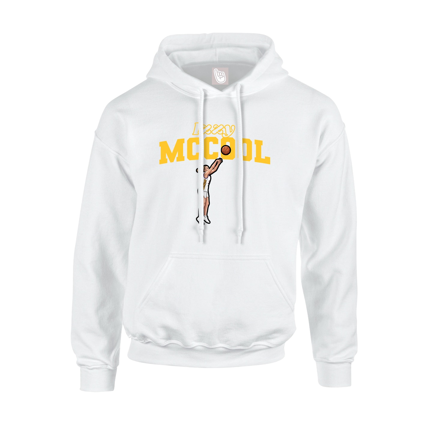 Youth Hoodie — Name Arch in White