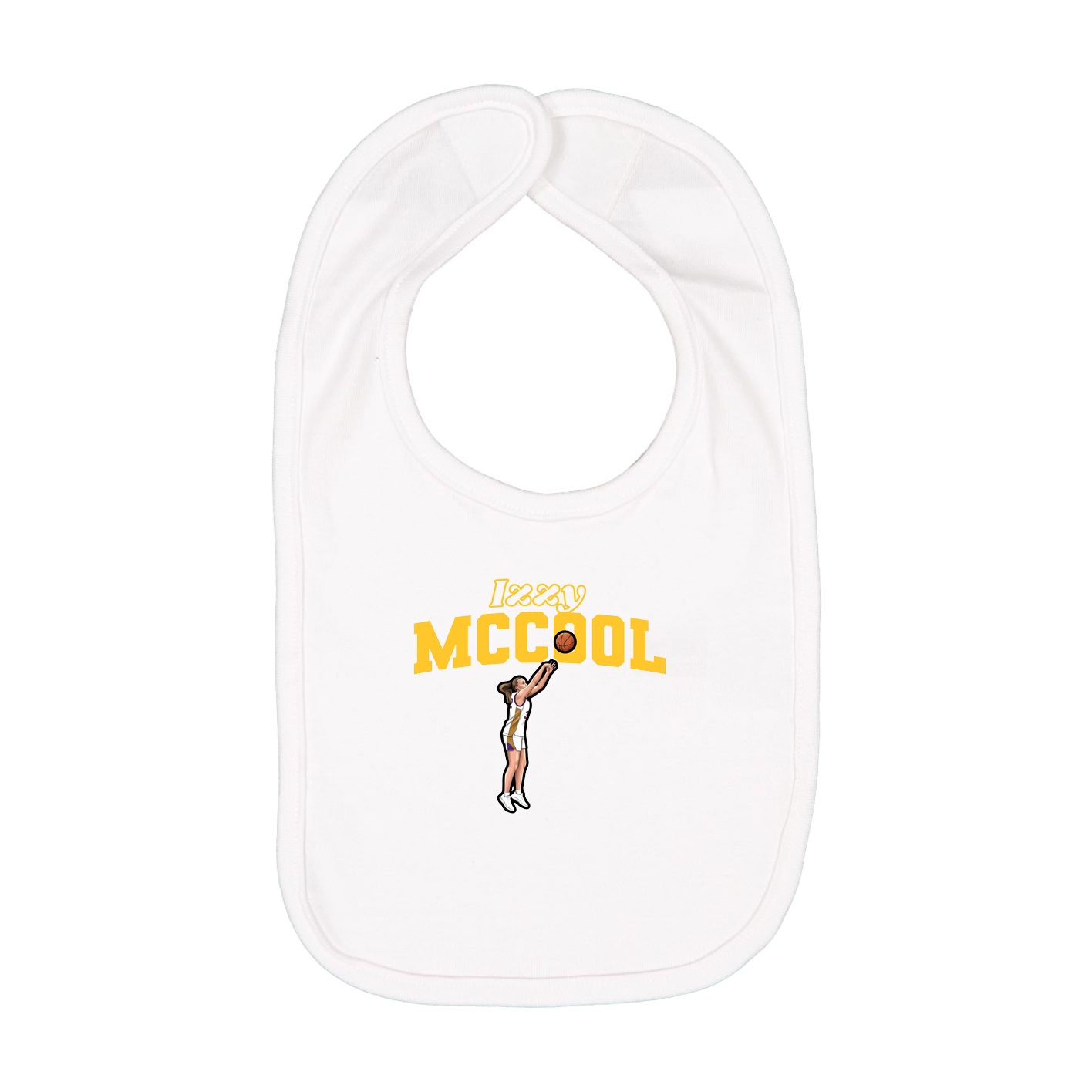 Infant Bib — Name Arch in White