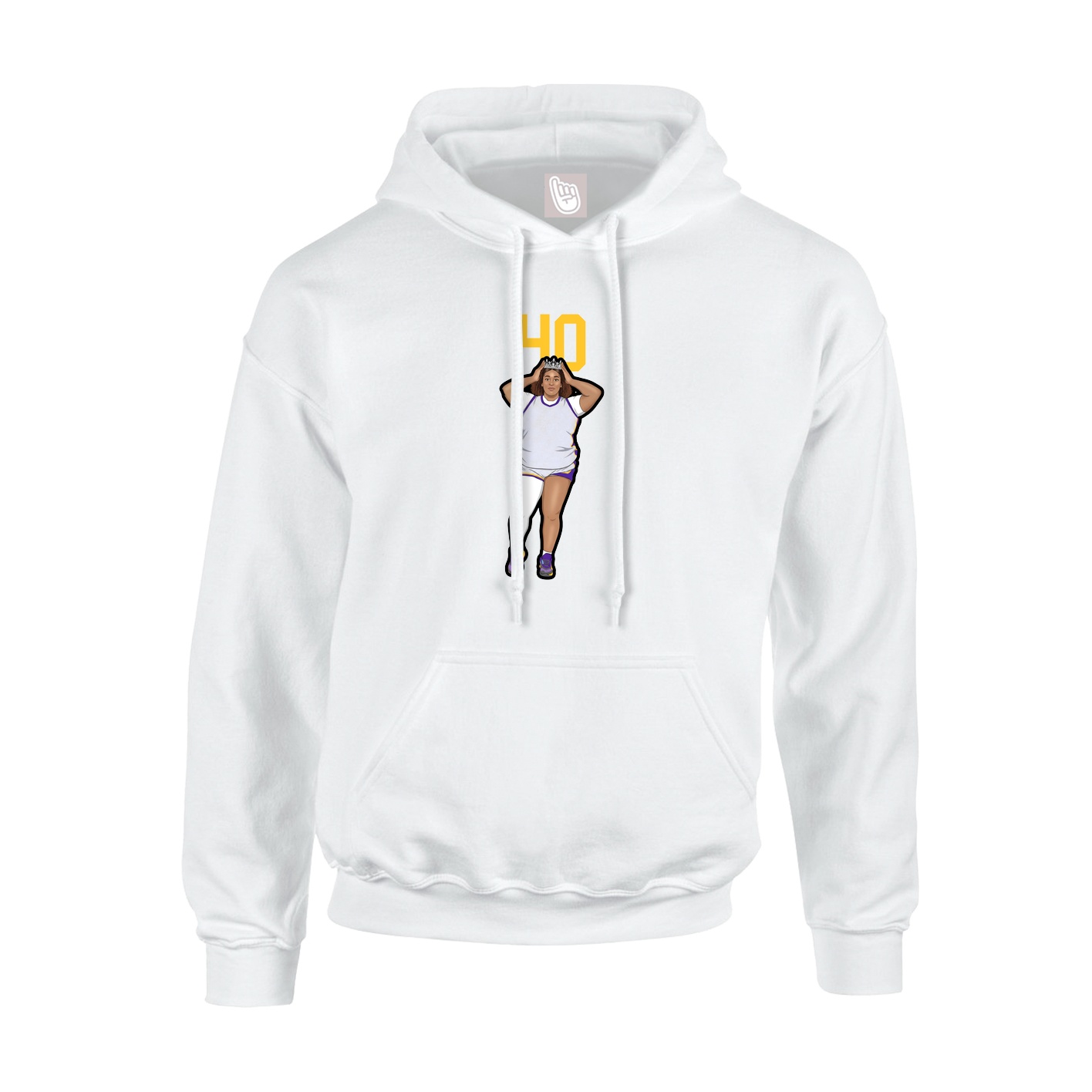 Youth Hoodie — Number Top in White