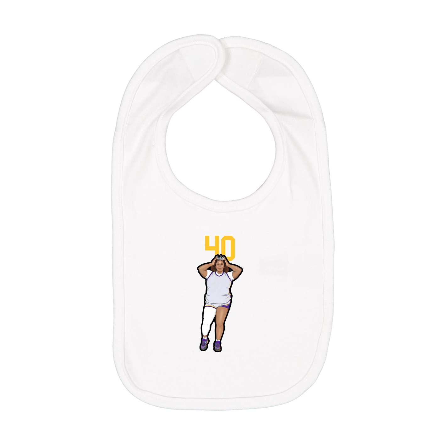 Infant Bib — Number Top in White
