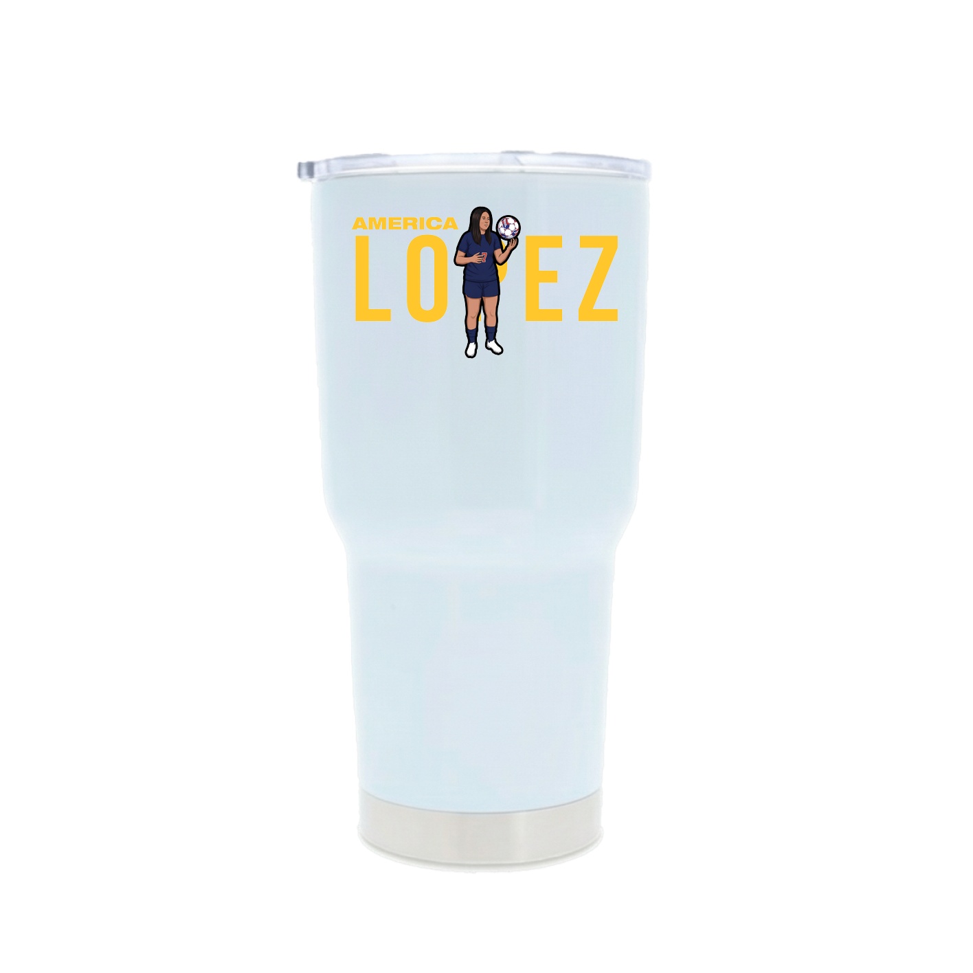 30oz Stainless Steel Tumbler — Player Name in White