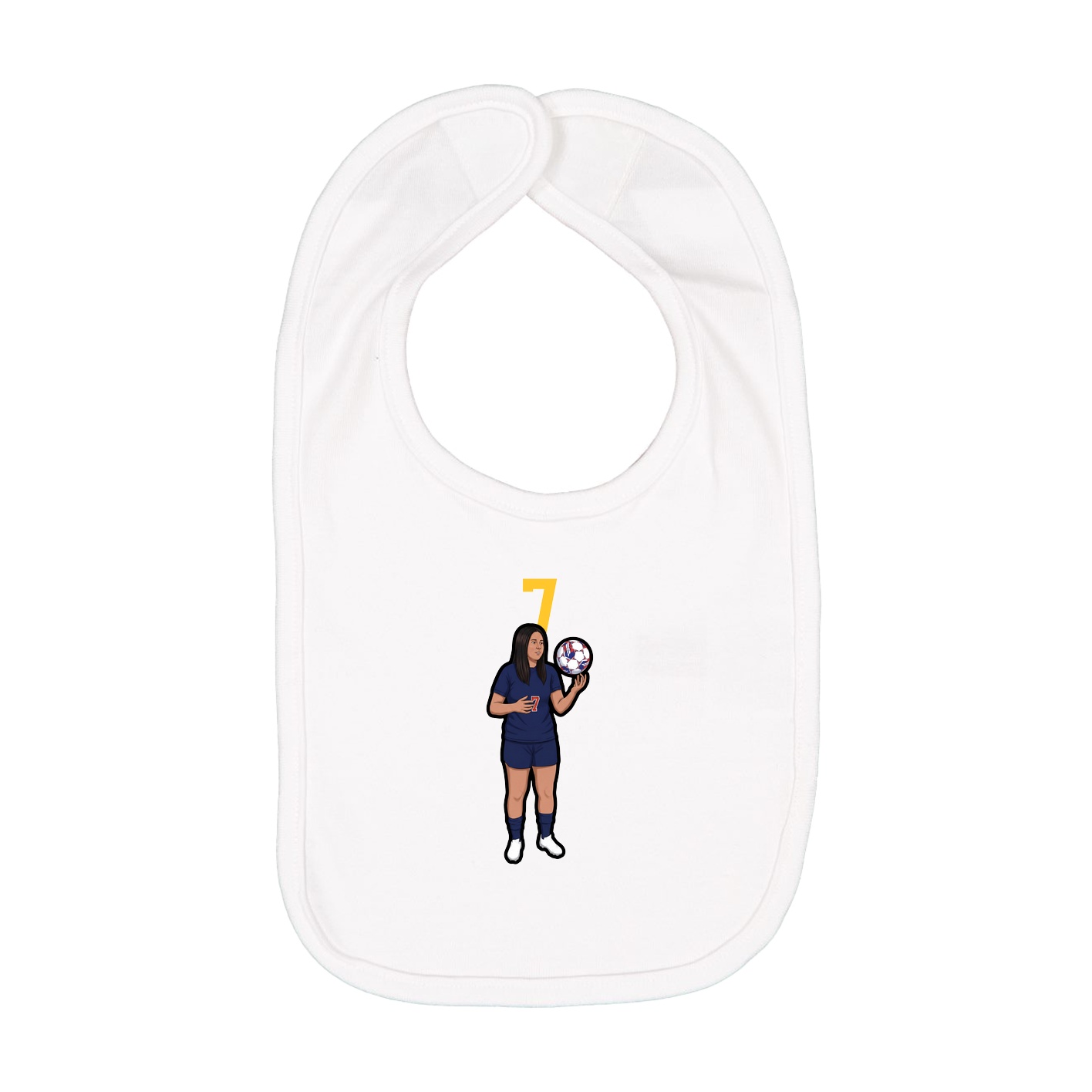 Infant Bib — Number Top in White
