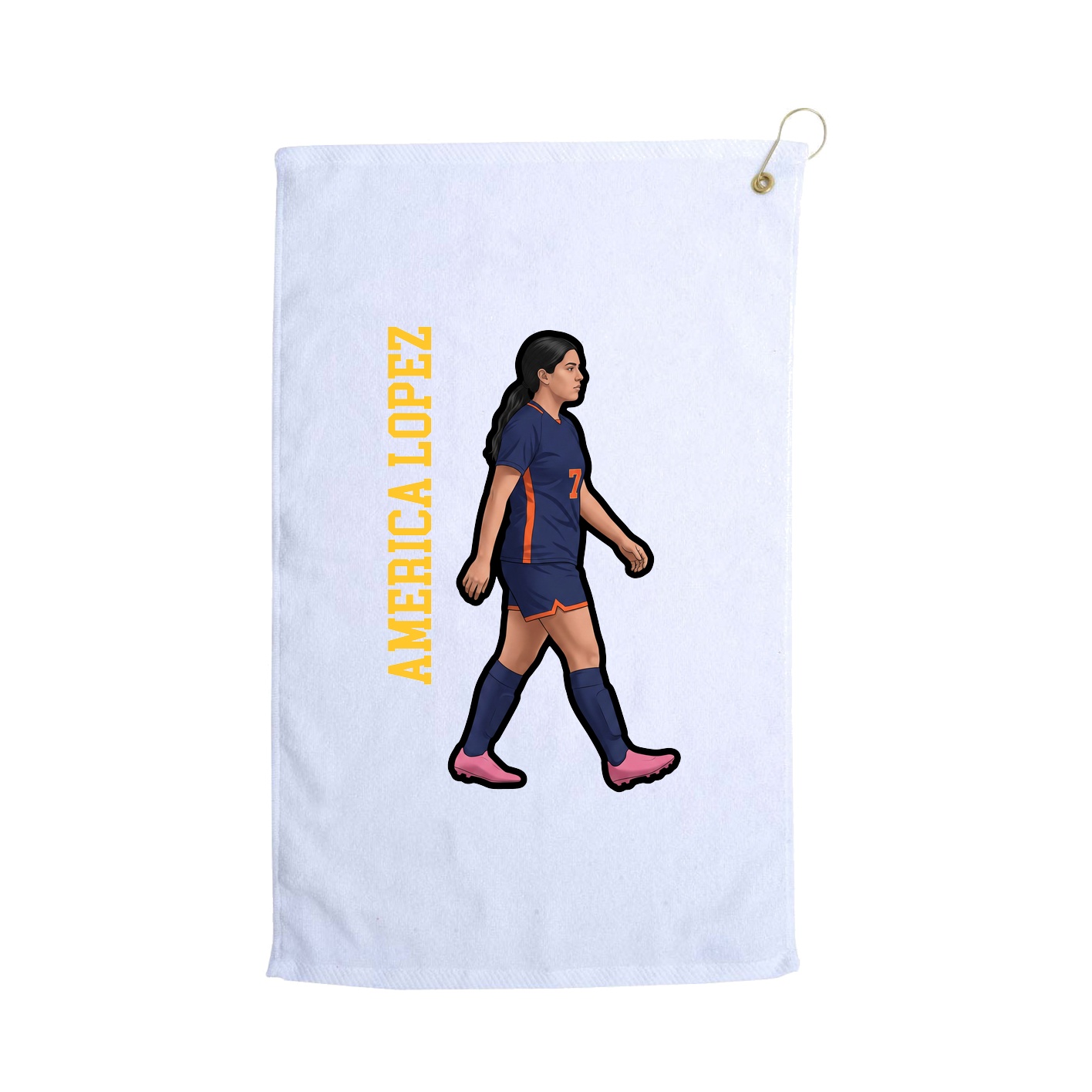 Golf Towel — Name Vertical in White
