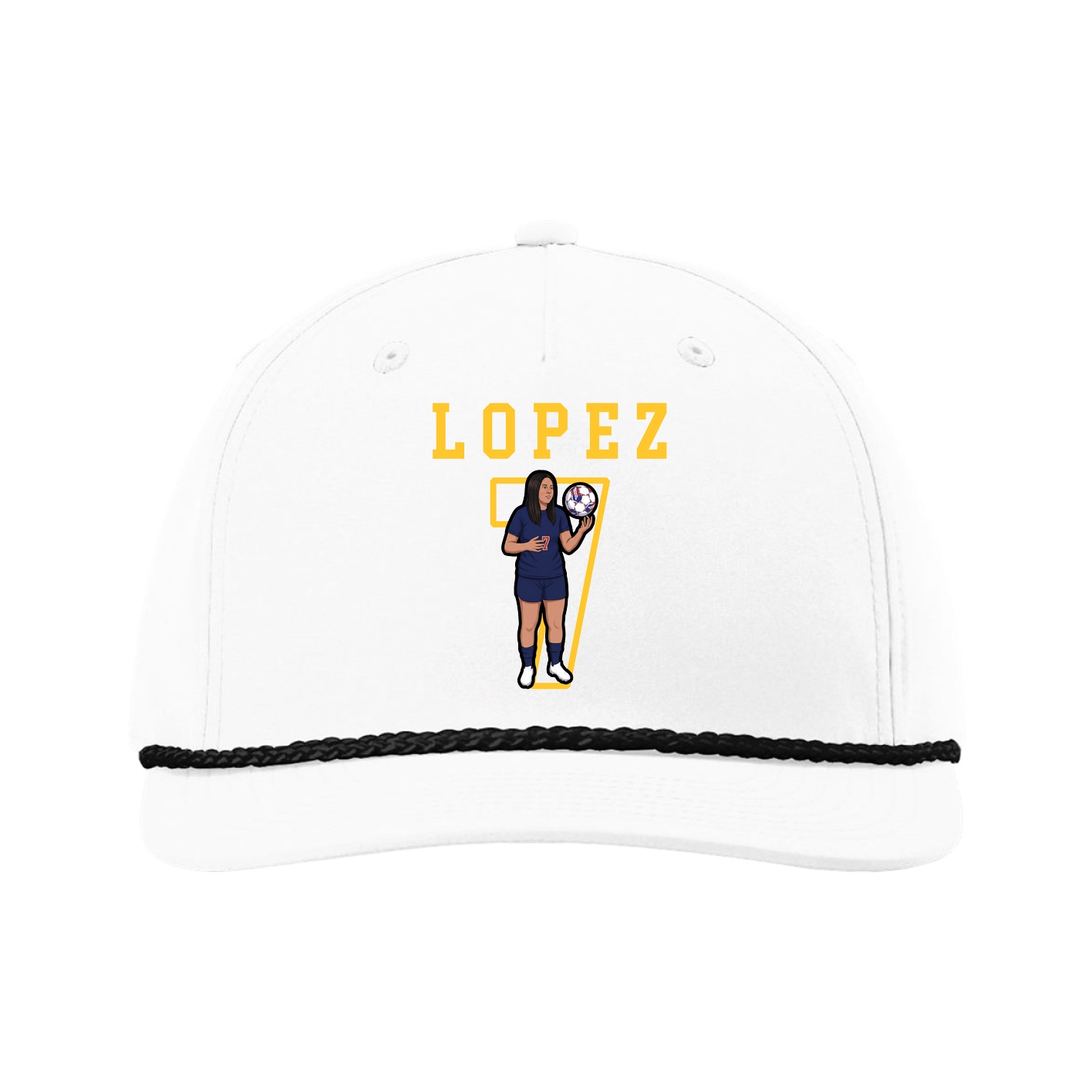Five-Panel Classic Rope Cap — Shirsey in White