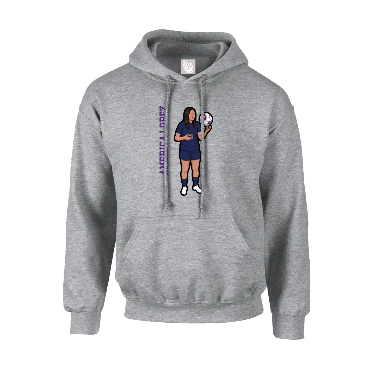 Youth Hoodie — Name Vertical in Grey