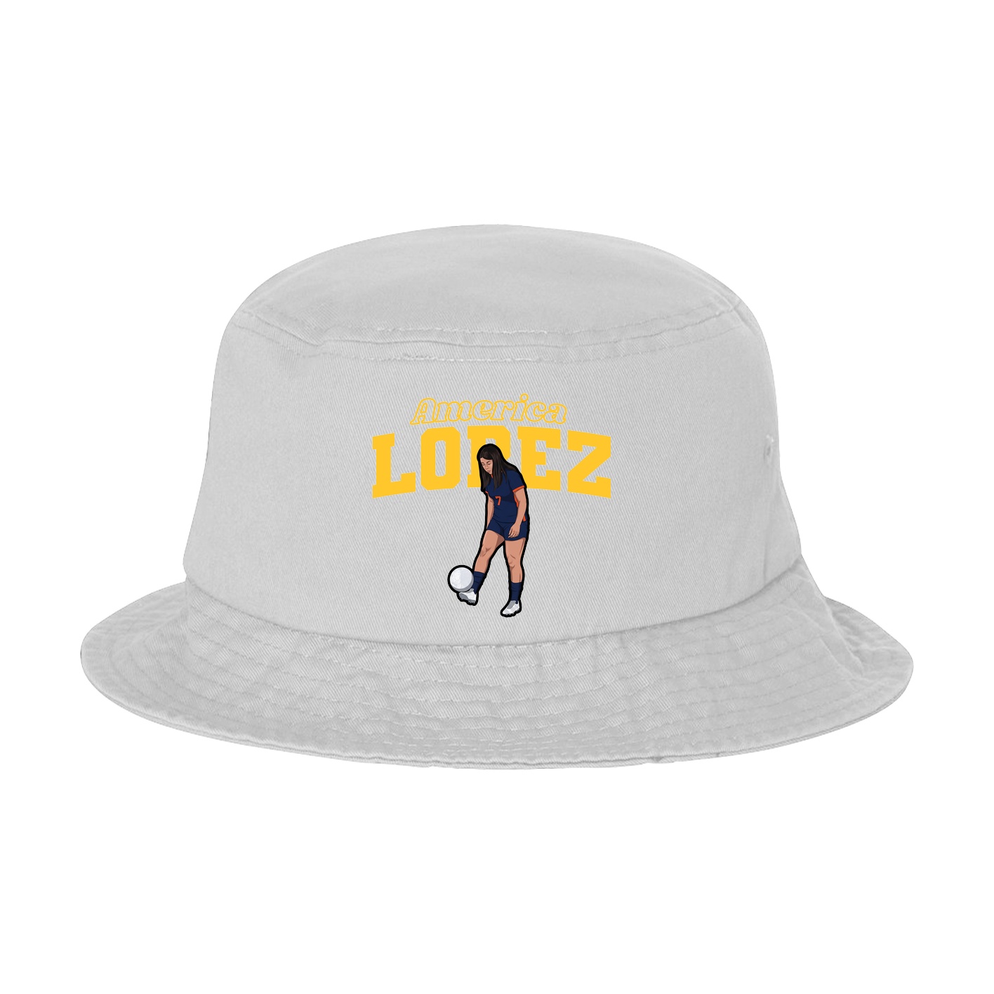 Bucket Cap — Name Arch in White