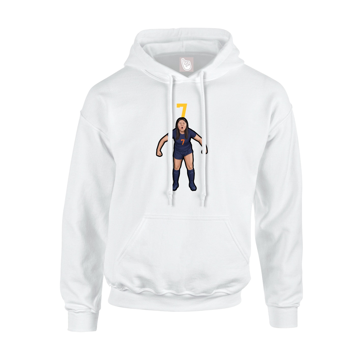 Hoodie — Number Top in White
