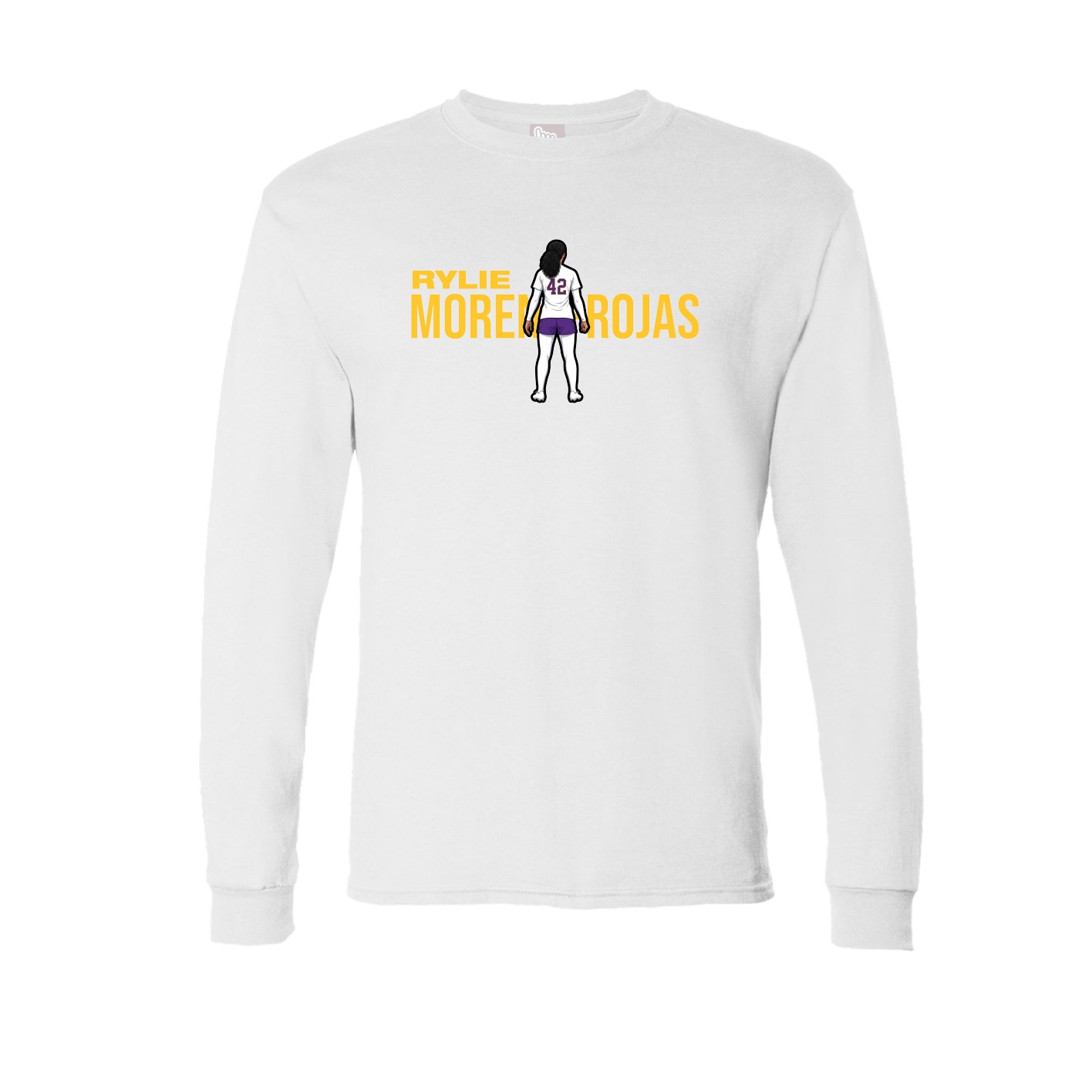 Long Sleeve Tee — Player Name in White