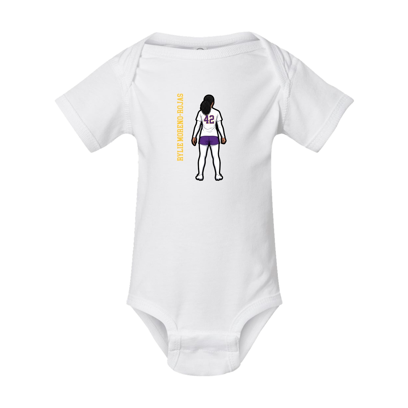 Baby Onesie — Name Vertical in White