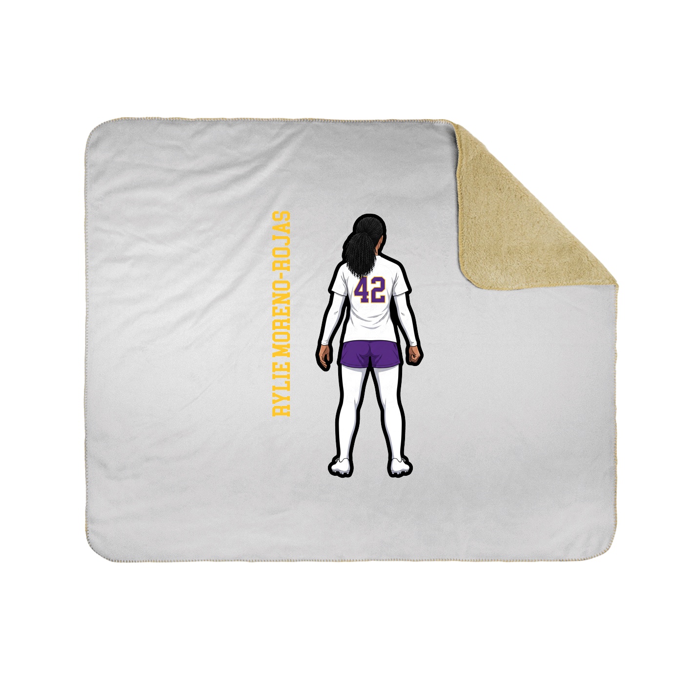 Throw Blanket — Name Vertical in White