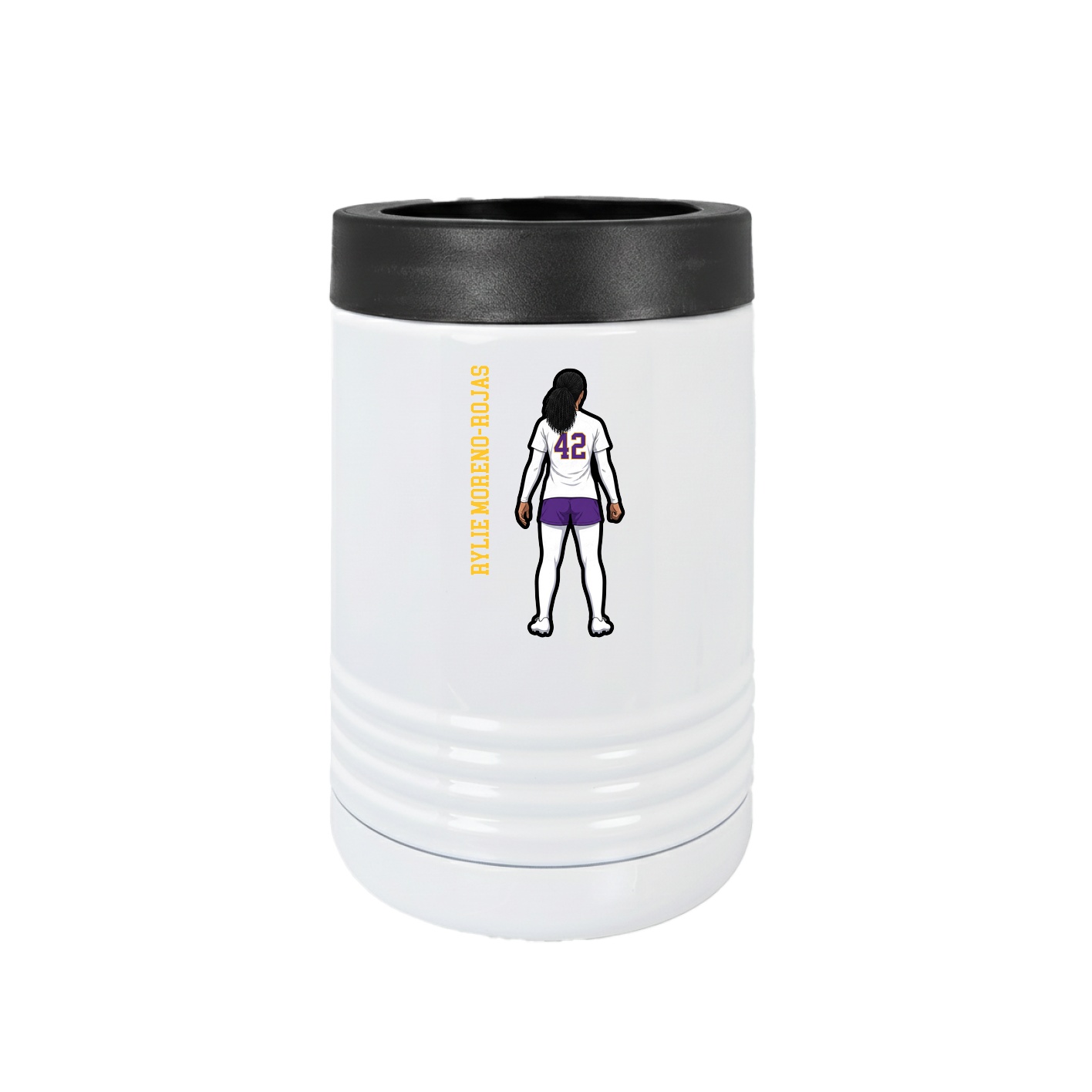 Beverage Holder — Name Vertical in White