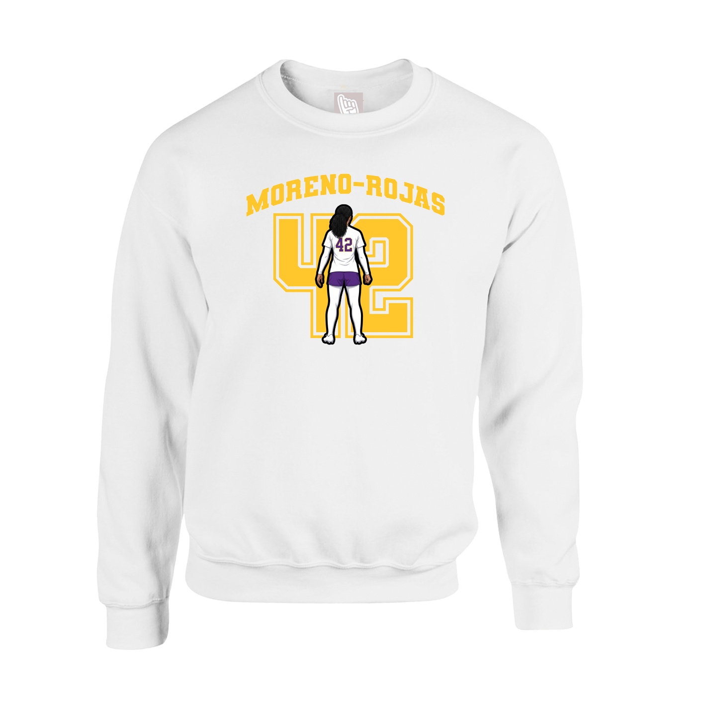 Fleece Crew — Number in White