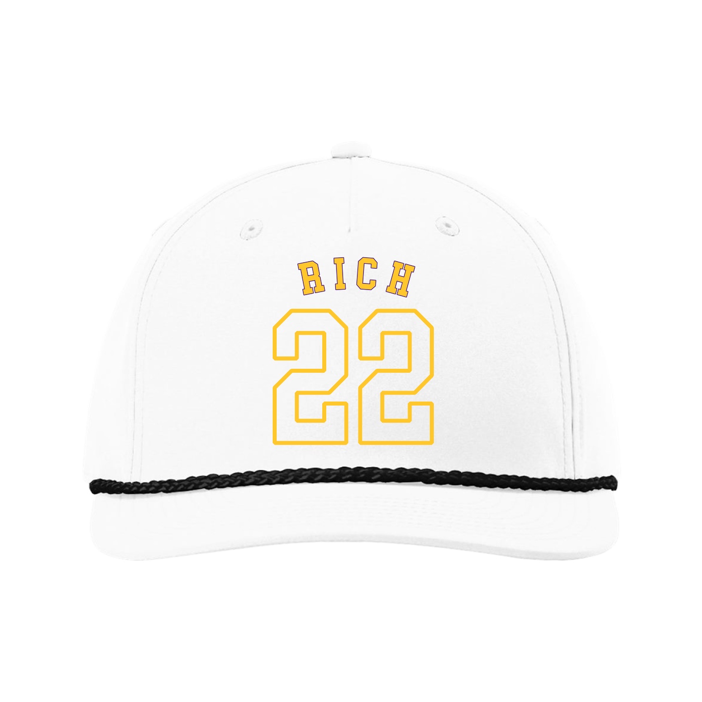 Five-Panel Classic Rope Cap — Shirsey Arch in White