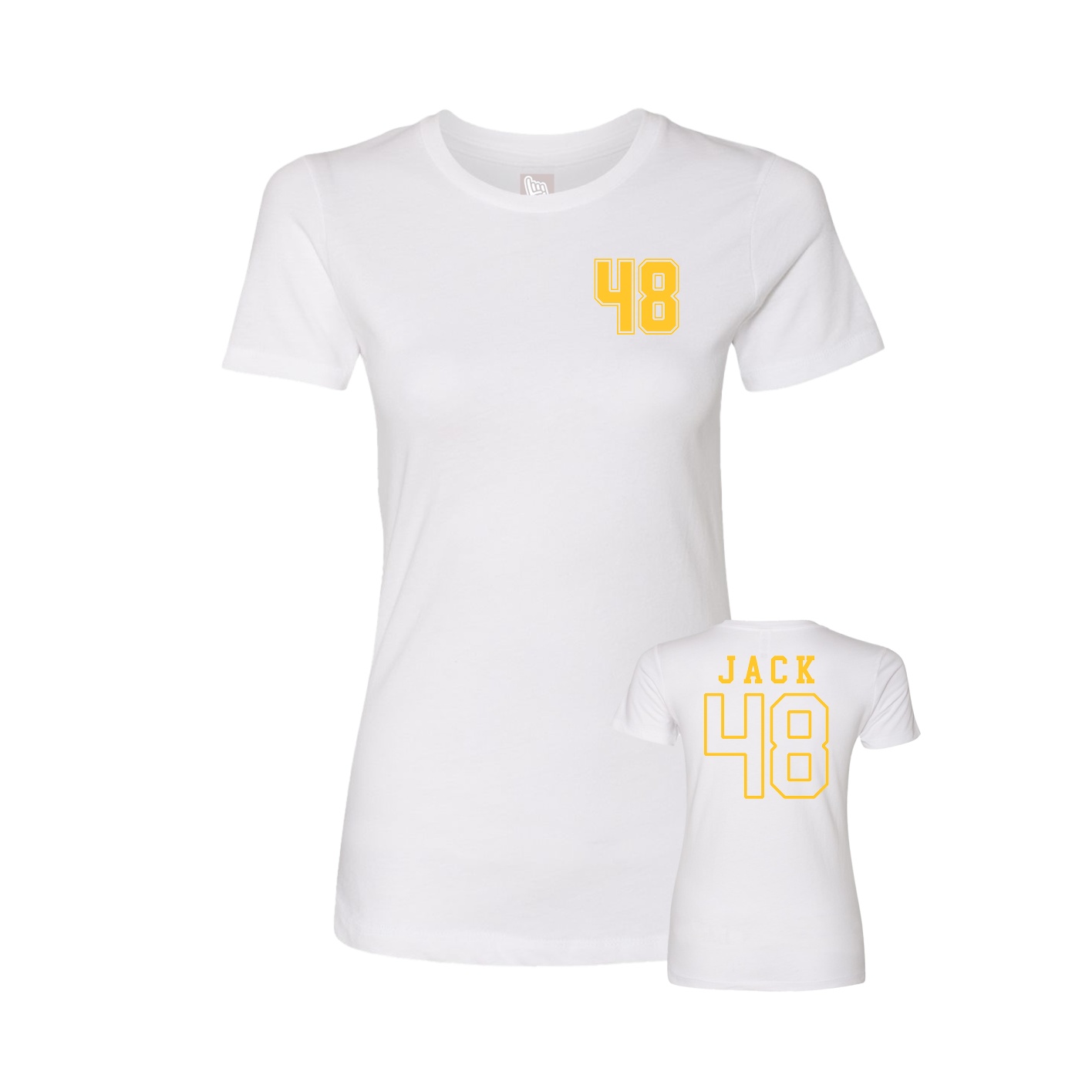 Fitted Women's Tee — Chest Back in White