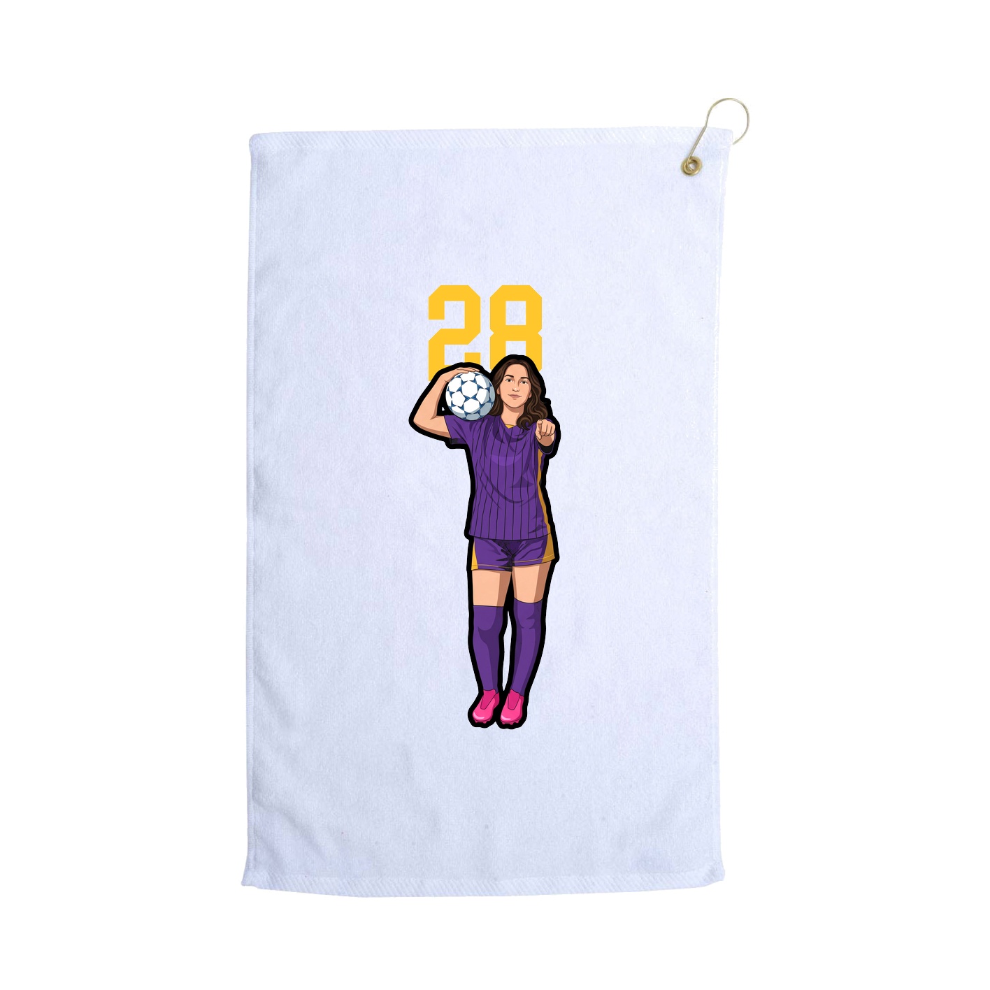 Golf Towel — Number Top in White