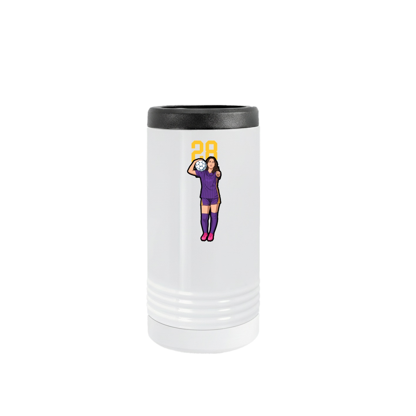 Slim Beverage Holder — Number Top in White