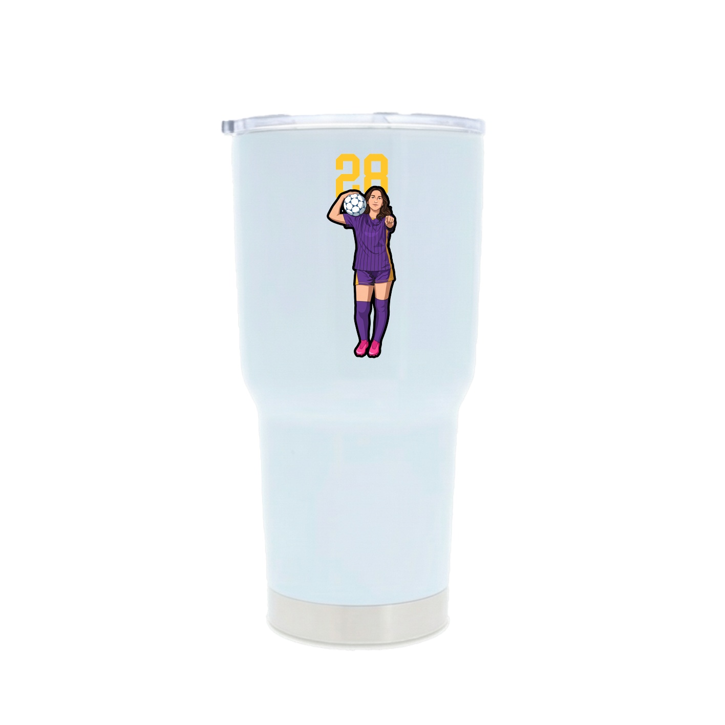 30oz Stainless Steel Tumbler — Number Top in White