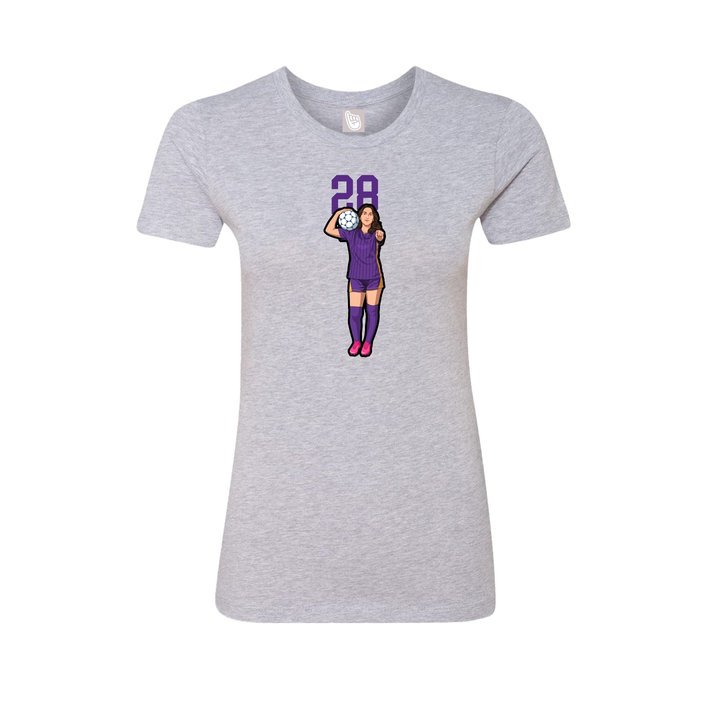Fitted Women's Tee — Number Top in Grey