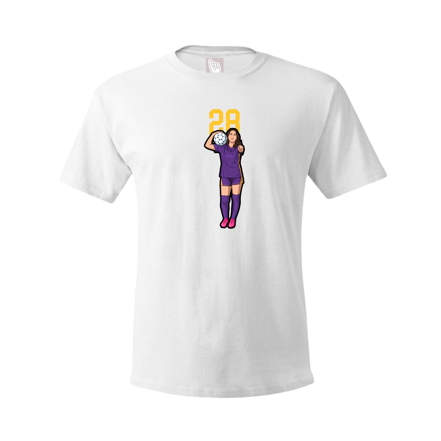 Youth Tee — Number Top in White
