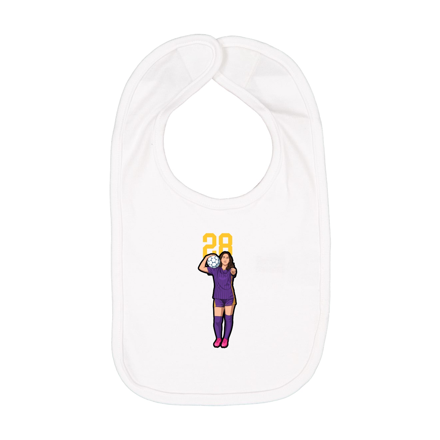 Infant Bib — Number Top in White