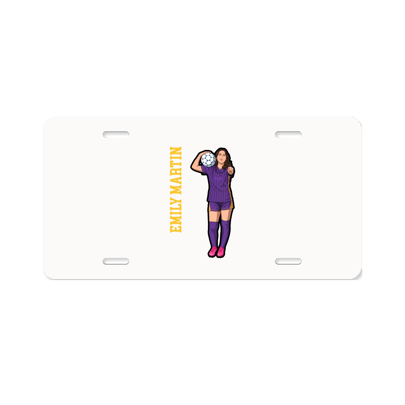 License Plate — Name Vertical in Classic