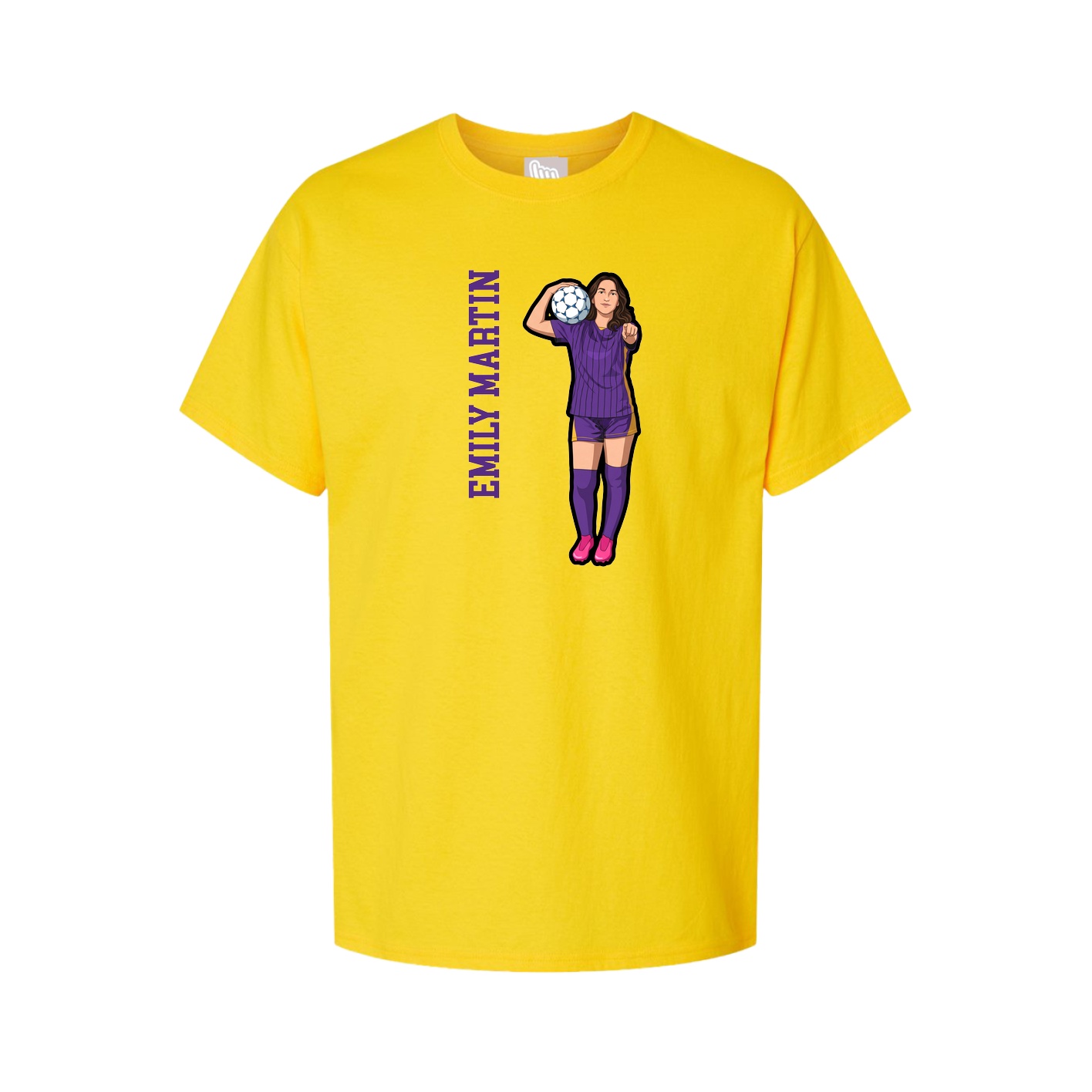 Youth Tee — Name Vertical in Gold