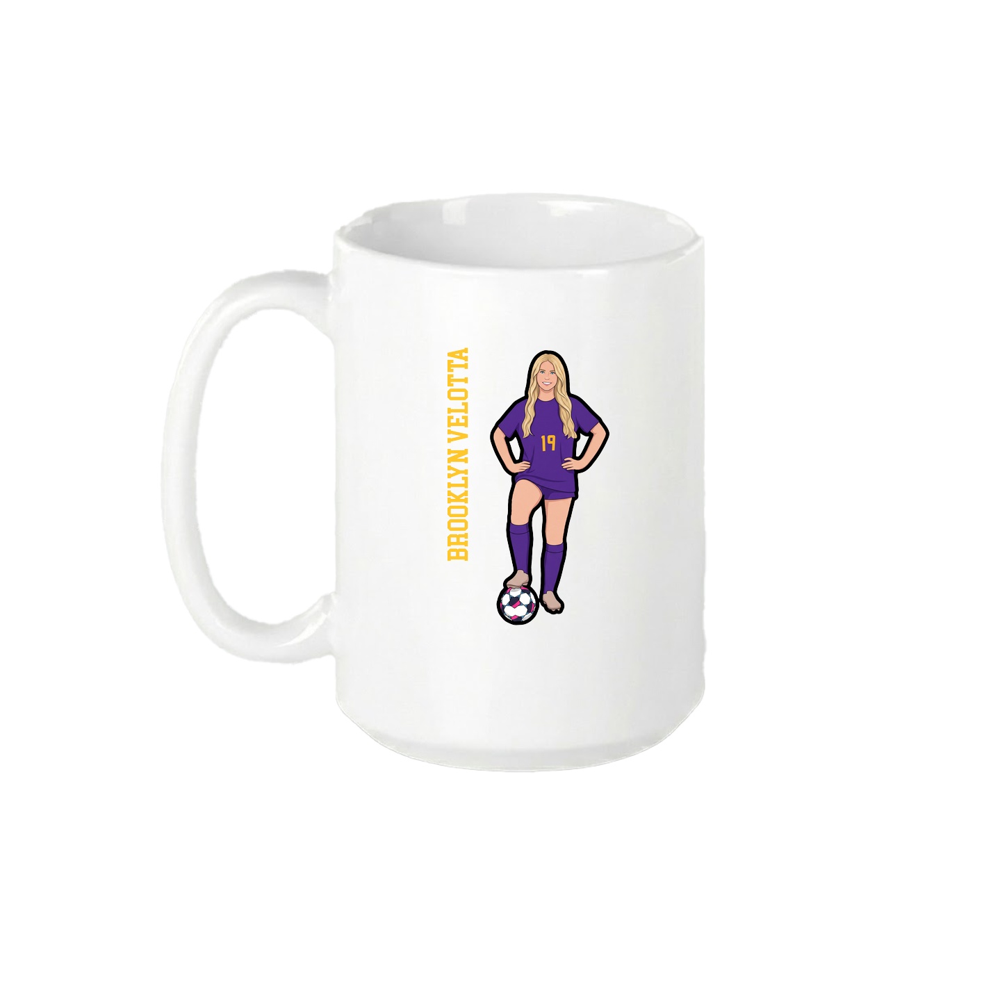15oz Coffee Mug — Name Vertical in White