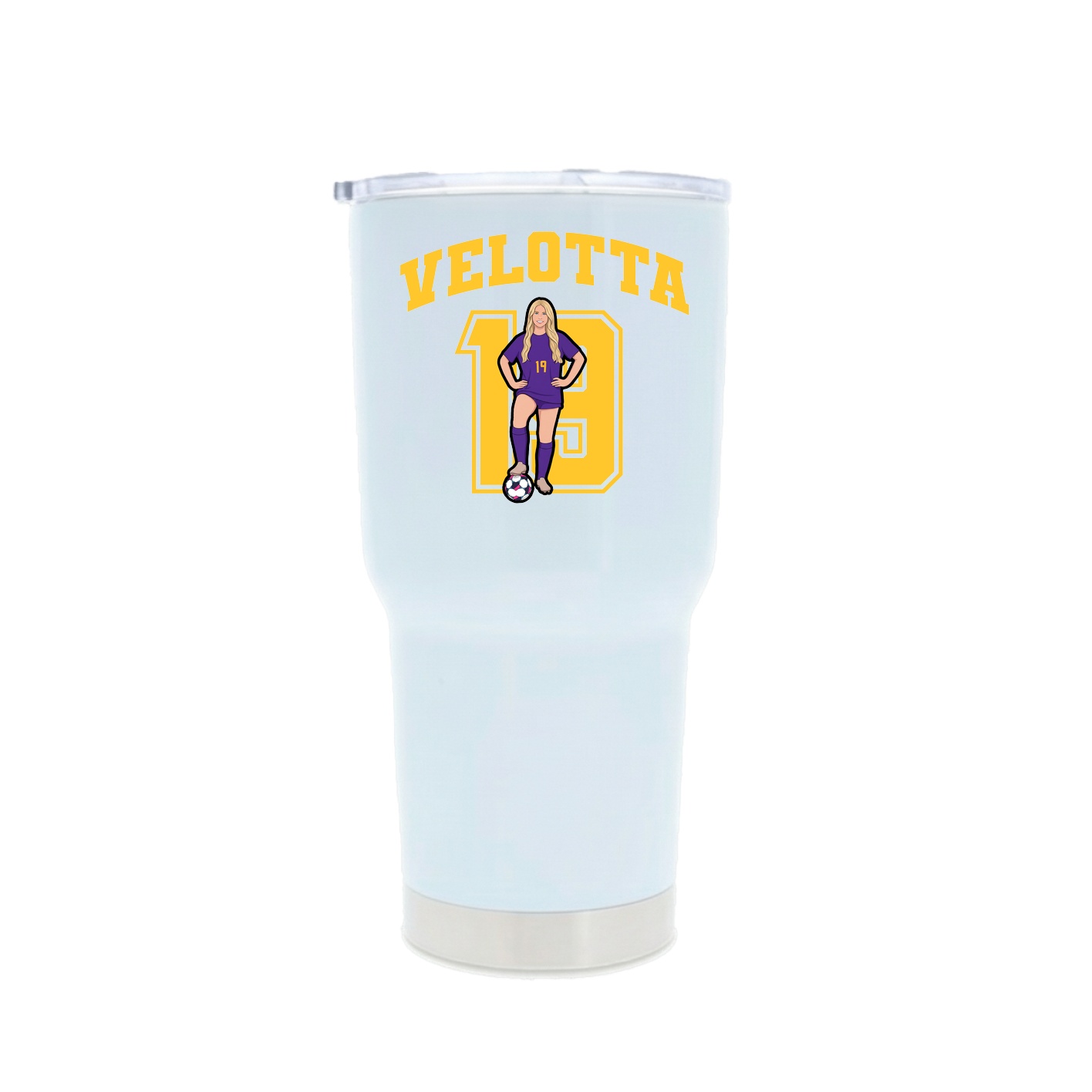 30oz Stainless Steel Tumbler — Number in White