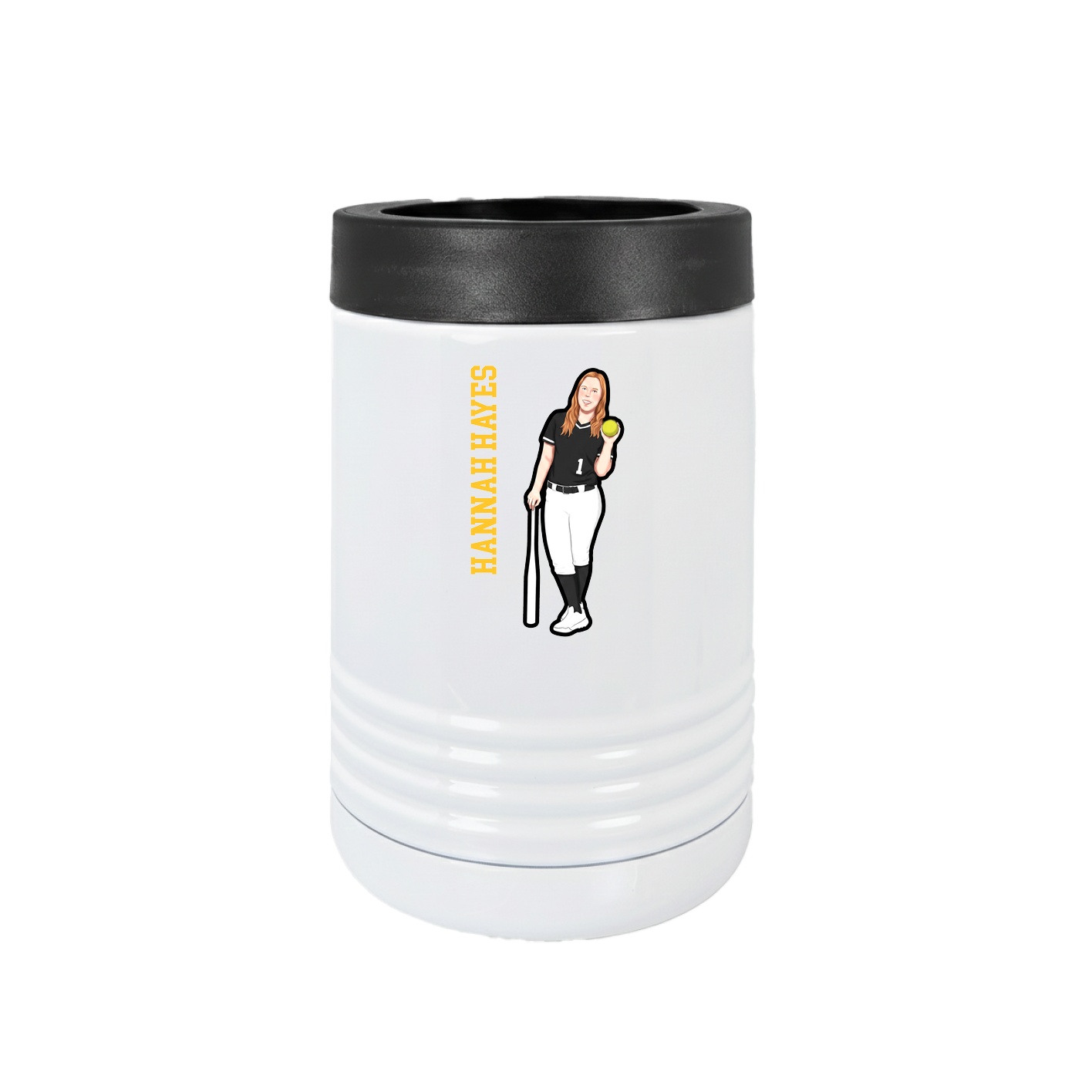 Beverage Holder — Name Vertical in White