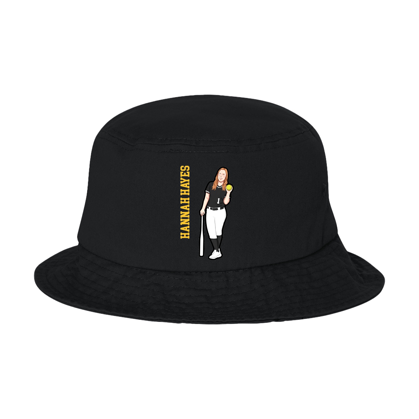 Bucket Cap — Name Vertical in Black